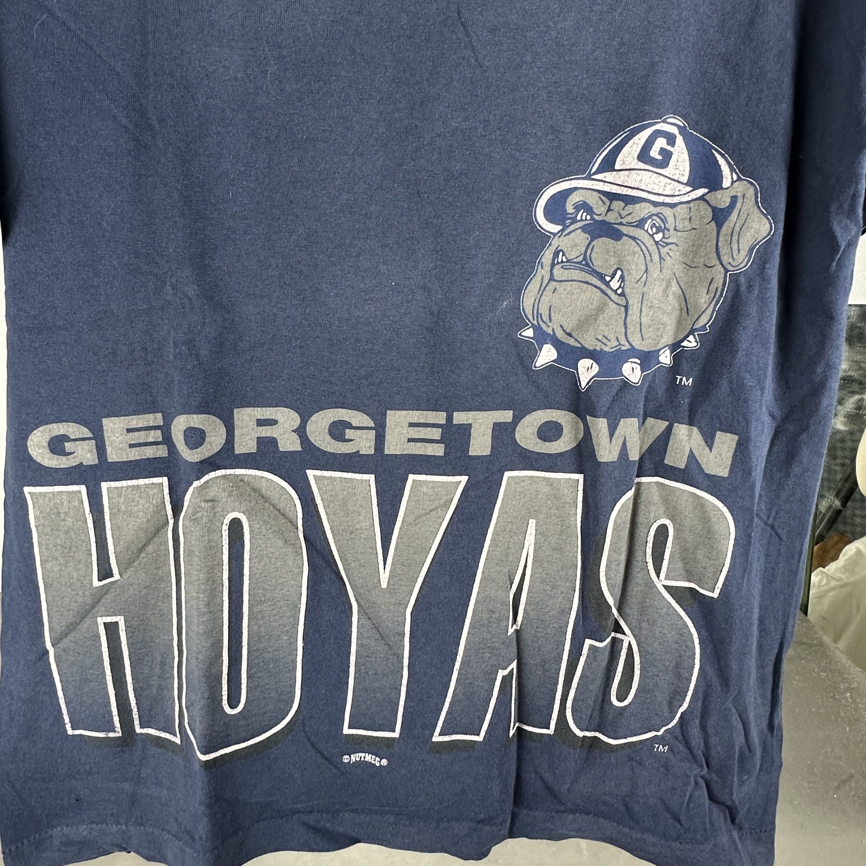 Vintage 90s Georgetown Hoyas Double Sided NCAA Nutmeg T-shirt Size US L / EU 52-54 / 3 - 2 Thumbnail