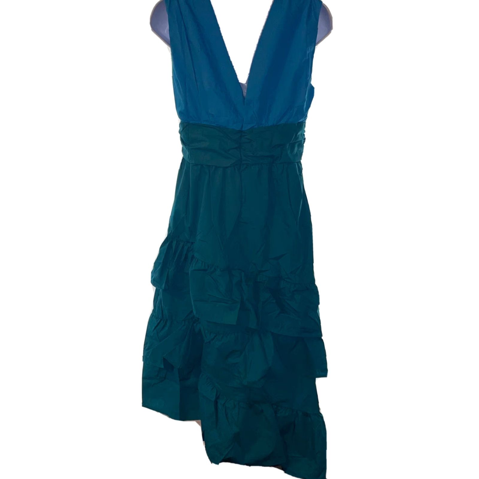 Shein SHEIN Sleeveless Ruffle Midi Zipper Back Two Tone Light Blue Teal Dress New Size M / US 6-8 / IT 42-44 - 2 Thumbnail