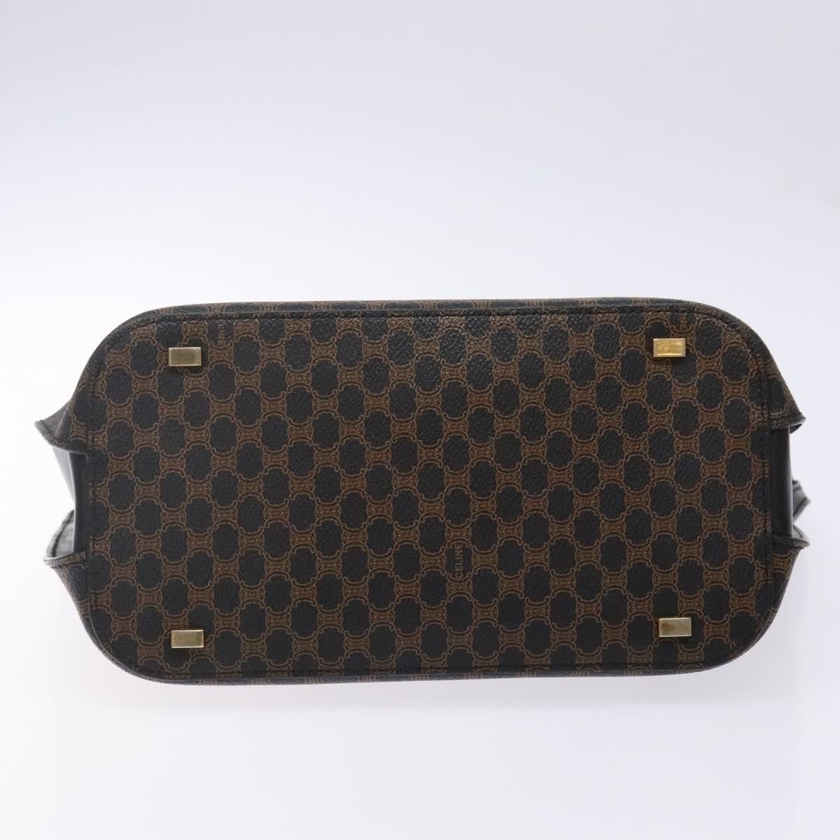 Celine CELINE Macadam Canvas Hand Bag Pvc Leather Black Gold Size ONE SIZE - 9 Thumbnail