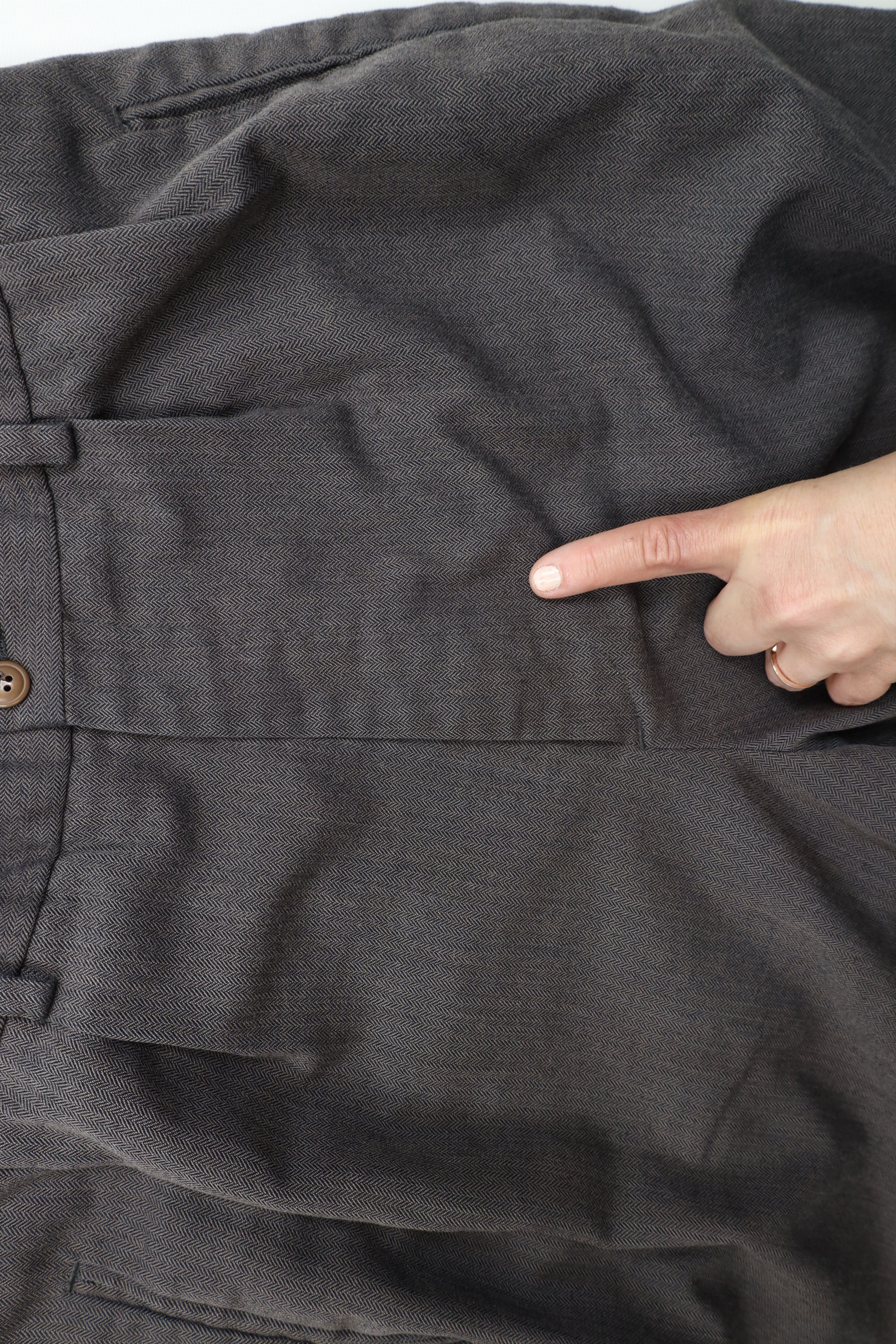 Vintage Vintage 90s Streetwear Wide Leg Chino Pants Herringbone Size US 34 / EU 50 - 9 Thumbnail