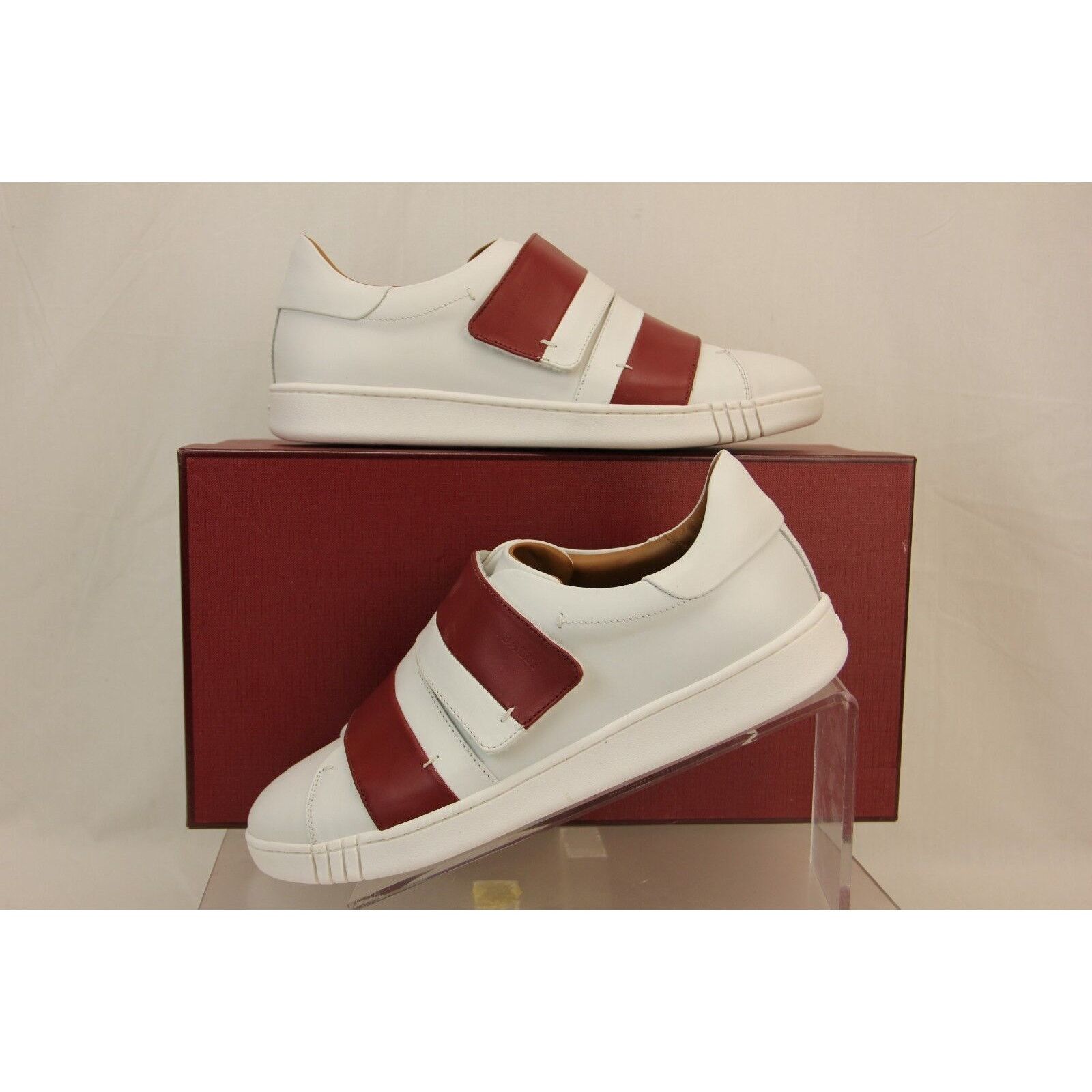 Bally WILLET WHITE RED LEATHER LOGO SWISS SNEAKERS 12 US 45 ITALY Size US 12 / EU 45 - 2 Thumbnail