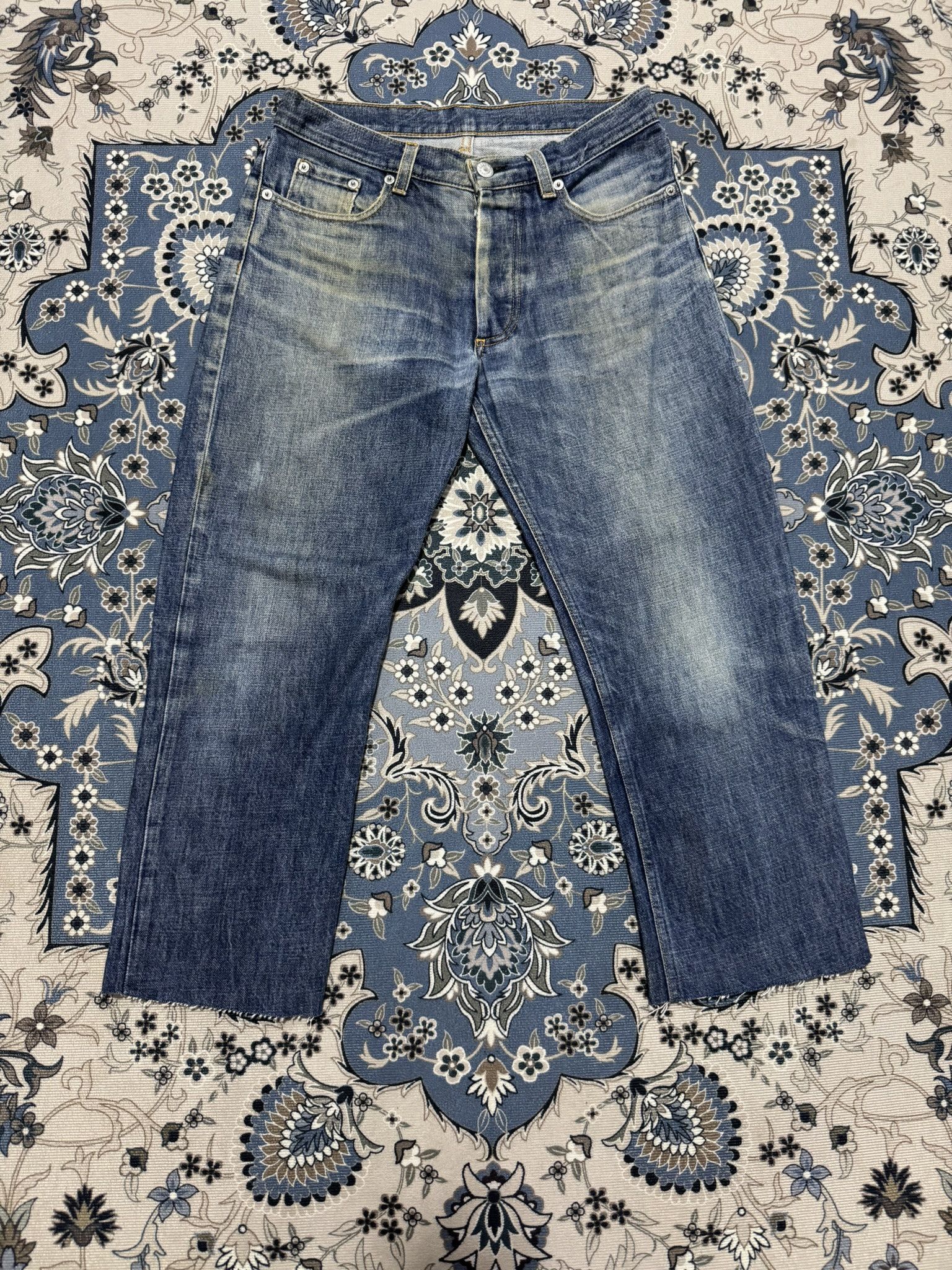 Helmut Lang Vintage 1999 Helmut Lang Distressed Denim Italian Cut Size US 27 - 1 Thumbnail