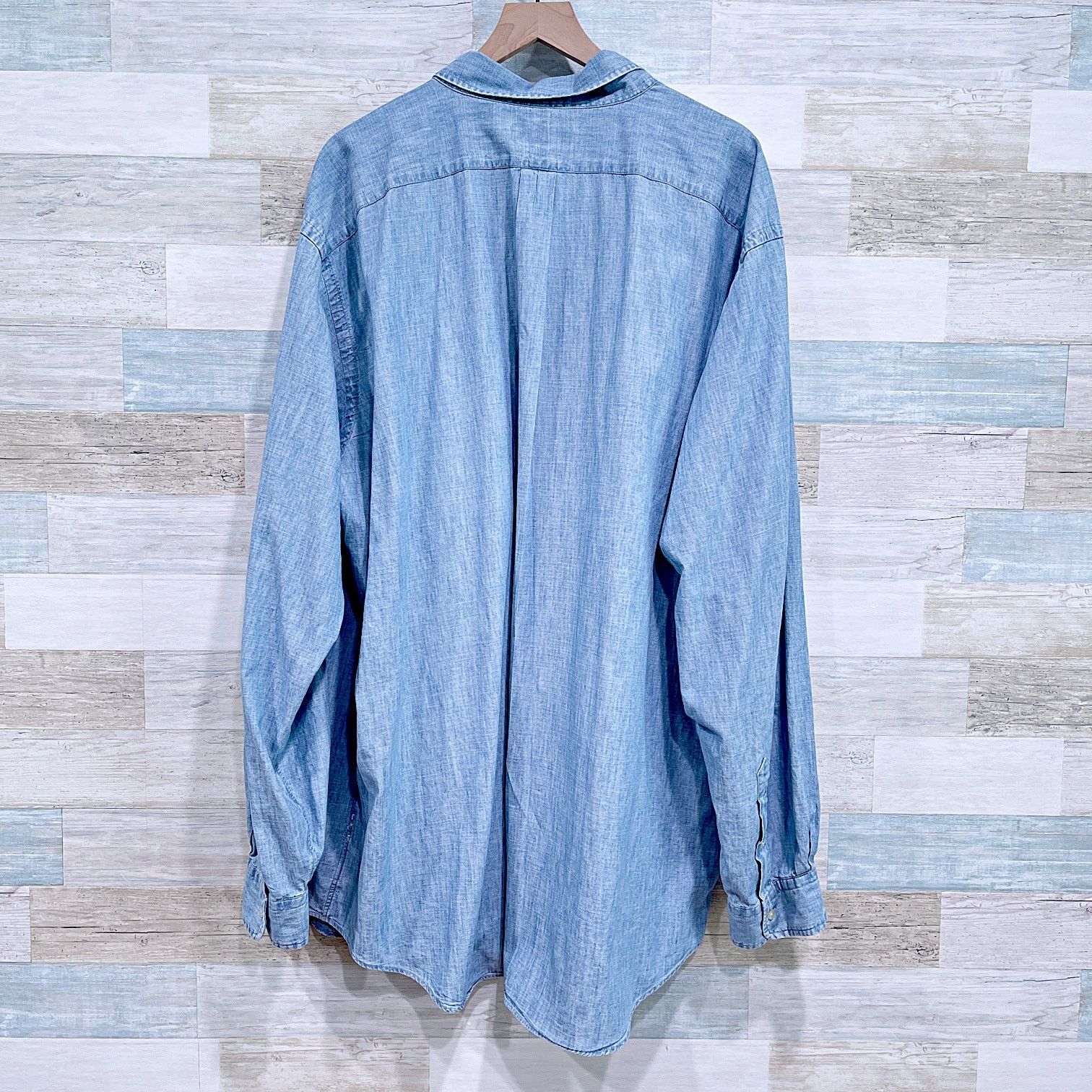 Ralph Lauren Ralph Lauren Indigo Chambray Shirt Blue Mens 3XLT XXXL Tall Size US XXL / EU 58 / 5 - 3 Thumbnail