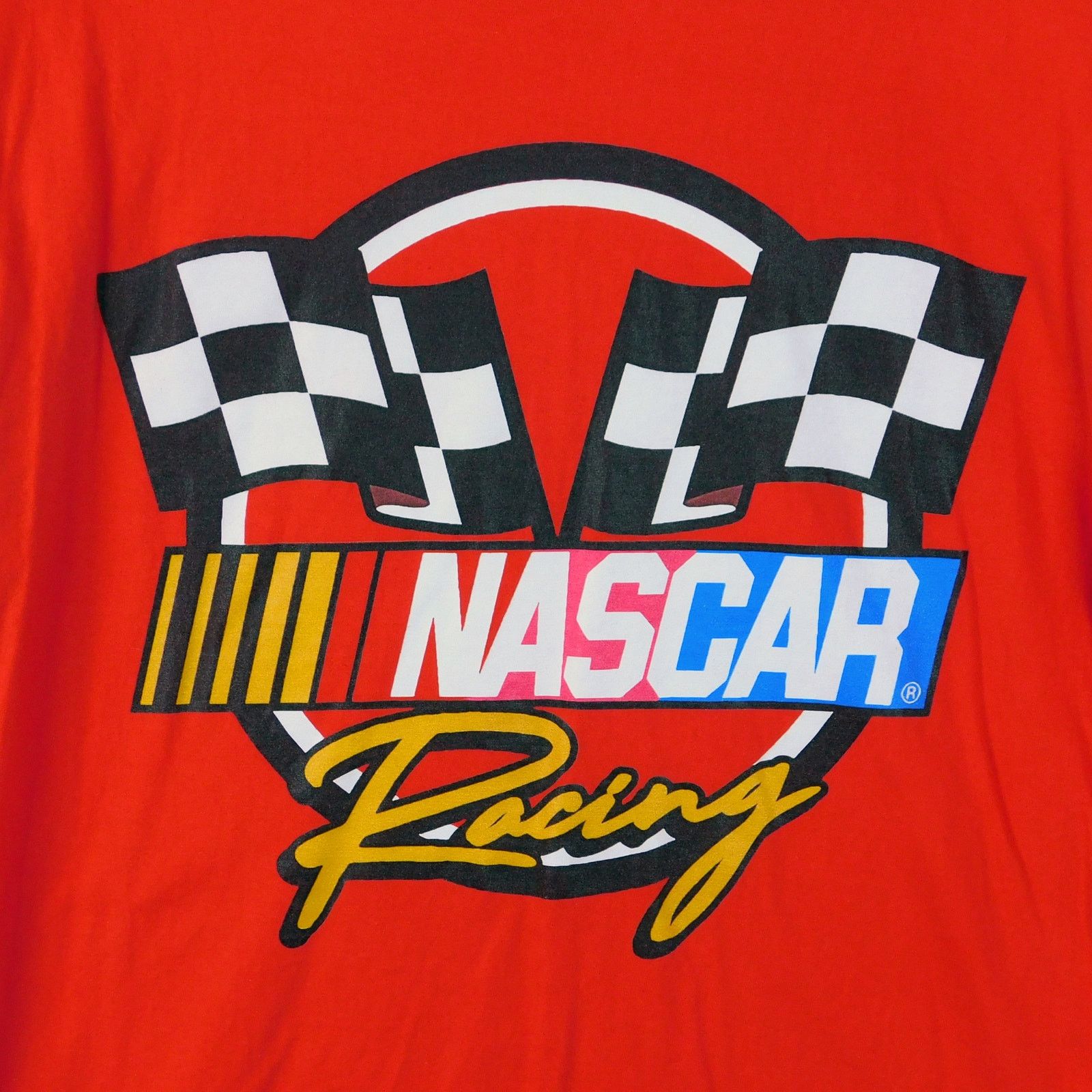 Gildan Retro NASCAR Racing Logo T Shirt Size XL Red Checkered Flags Size US XL / EU 56 / 4 - 4 Thumbnail