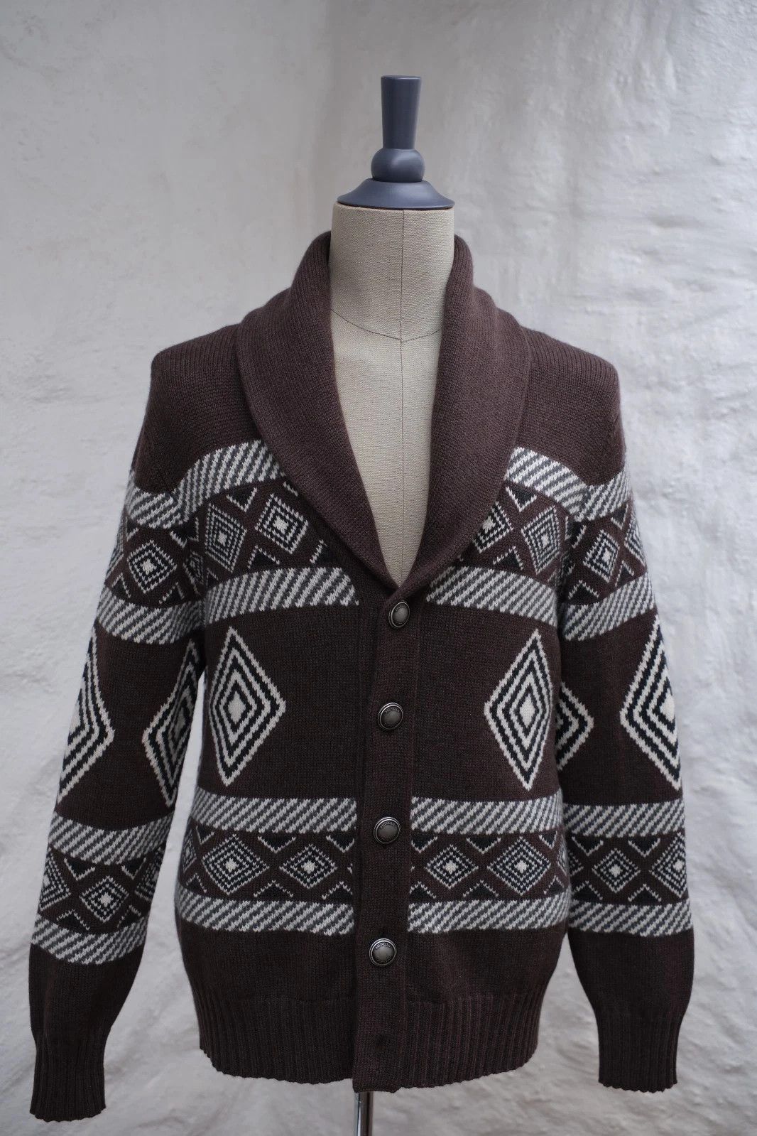 Brunello Cucinelli New Brunello Cucinelli Shawl Fair Isle Cardigan US42 EU 52L Size US L / EU 52-54 / 3 - 2 Thumbnail