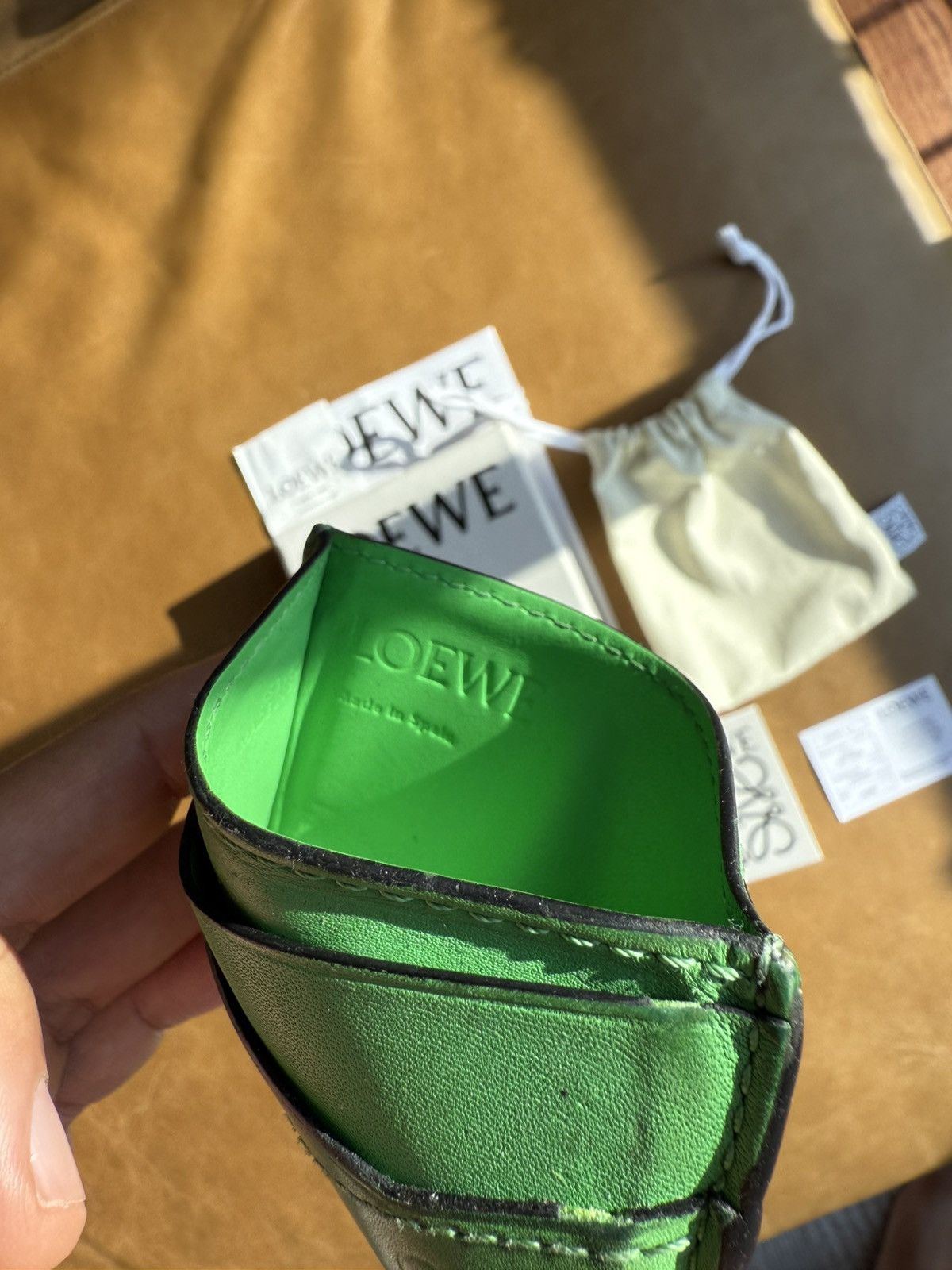 Loewe Loewe Puzzle Stitch Plain C Wallet Cardholder Apple Green Size ONE SIZE - 7 Thumbnail