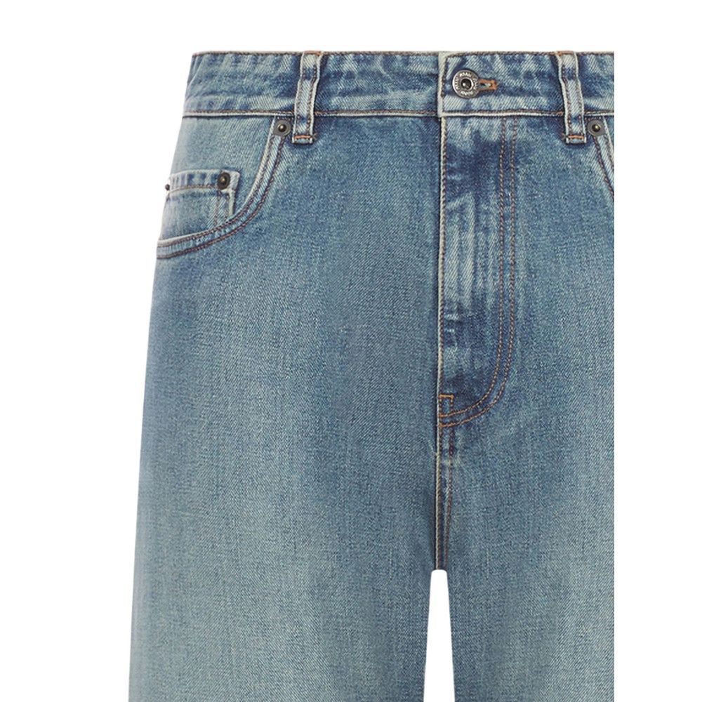 Miu Miu Miu Miu BLUE Denim - Wide-Leg Jeans Size 27" / US 4 / IT 40 - 1 Thumbnail