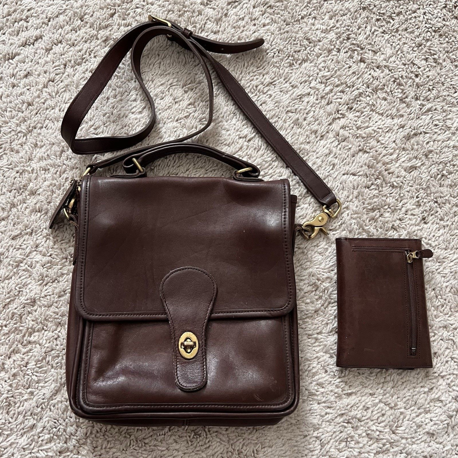 Coach Vintage Station Bag 5130 Brown Crossbody W/ Wallet, Women's