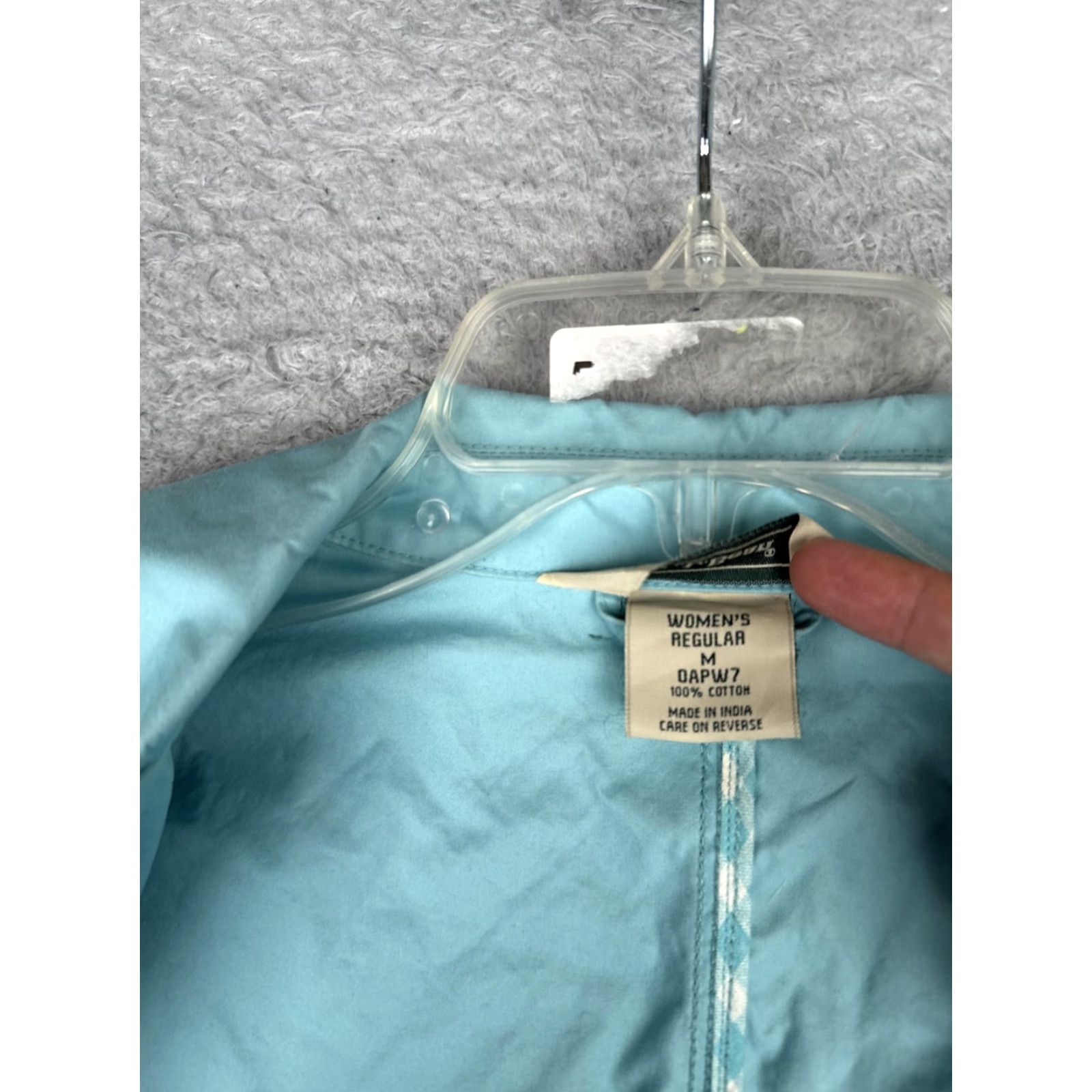 Vintage L.L. Bean Coat Womens Medium Blue Cotton Button Front Lightweight Unlined Casual Size M / US 6-8 / IT 42-44 - 4 Thumbnail
