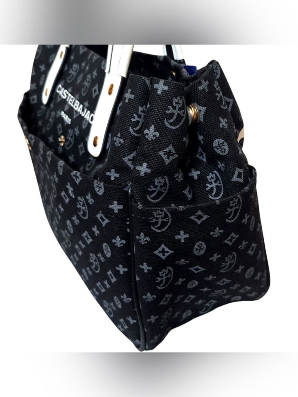 Jean Charles De Castelbajac Castelbajac Monogram Denim/ Leather Tote Size ONE SIZE - 4 Thumbnail