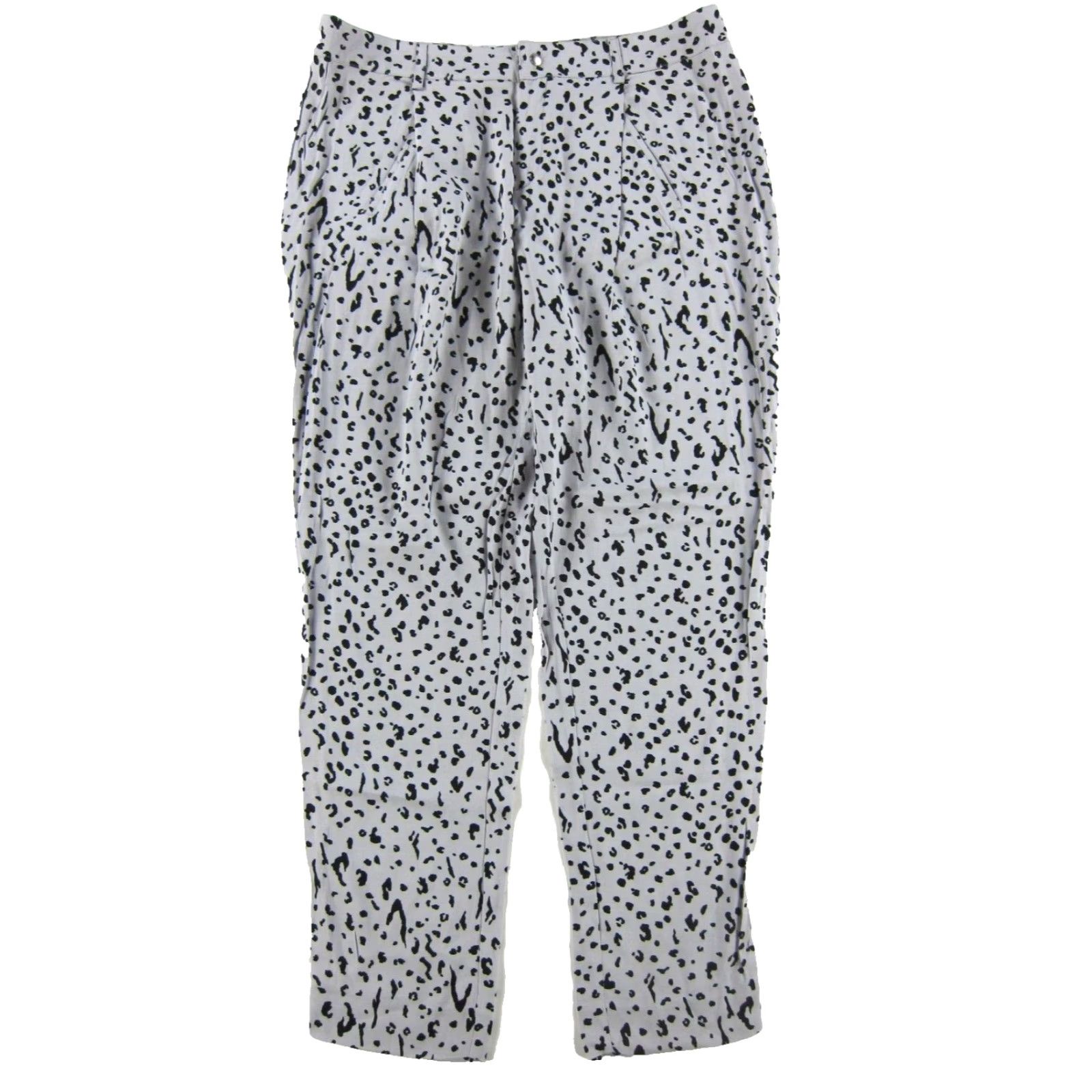 Michael Stars Michael Stars Chino Pant Medium Adult Women Rayon Leopard Print Front Pockets Regular Rise 32" Inseam Grey/Gray Tailored Tapered Style Size 32" / US 10 / IT 46 - 2 Thumbnail