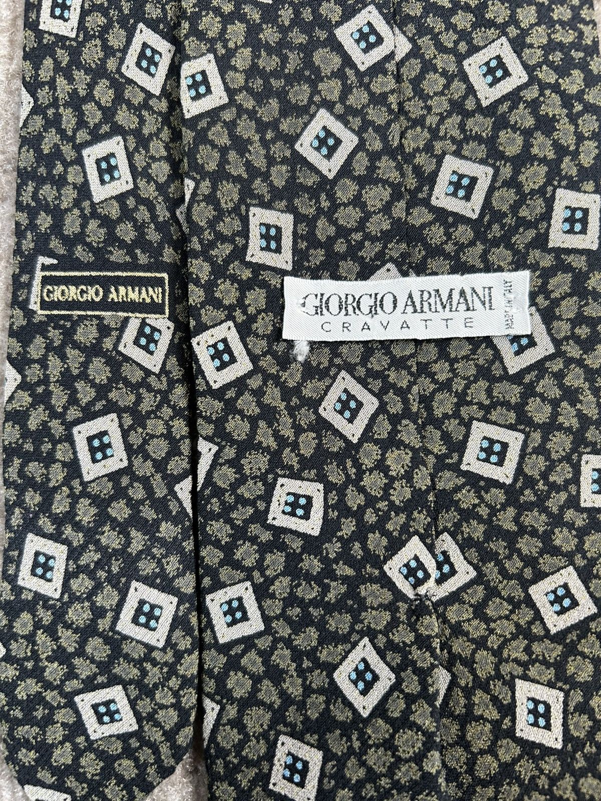 Giorgio Armani Giorgio Armani Cravatte Tie 100% Silk Italy Geometric 0098 Size ONE SIZE - 2 Thumbnail