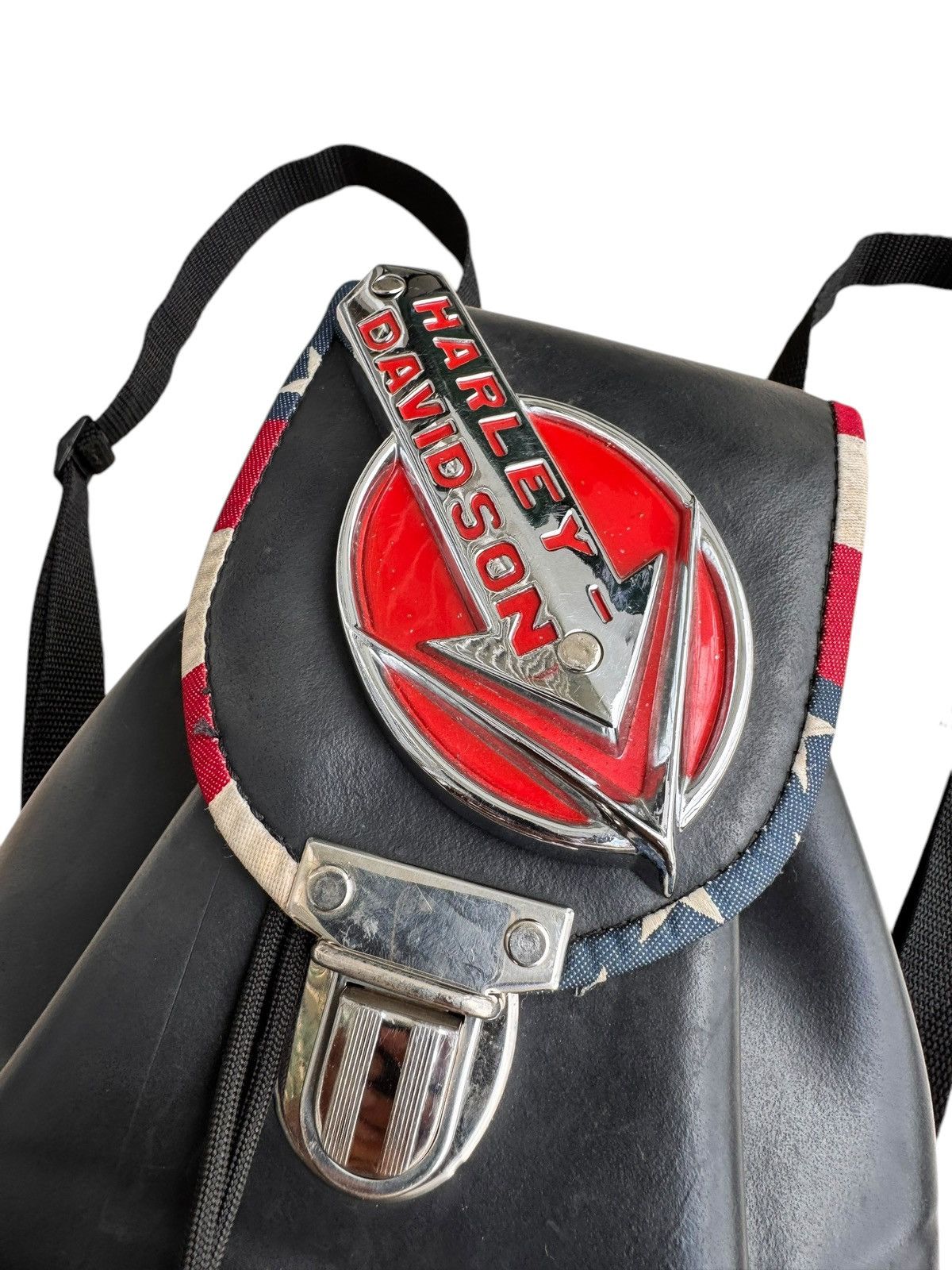 Harley Davidson Vintage Harley Davidson Black Rubber Denim Bagpack Unique Size ONE SIZE - 11 Thumbnail