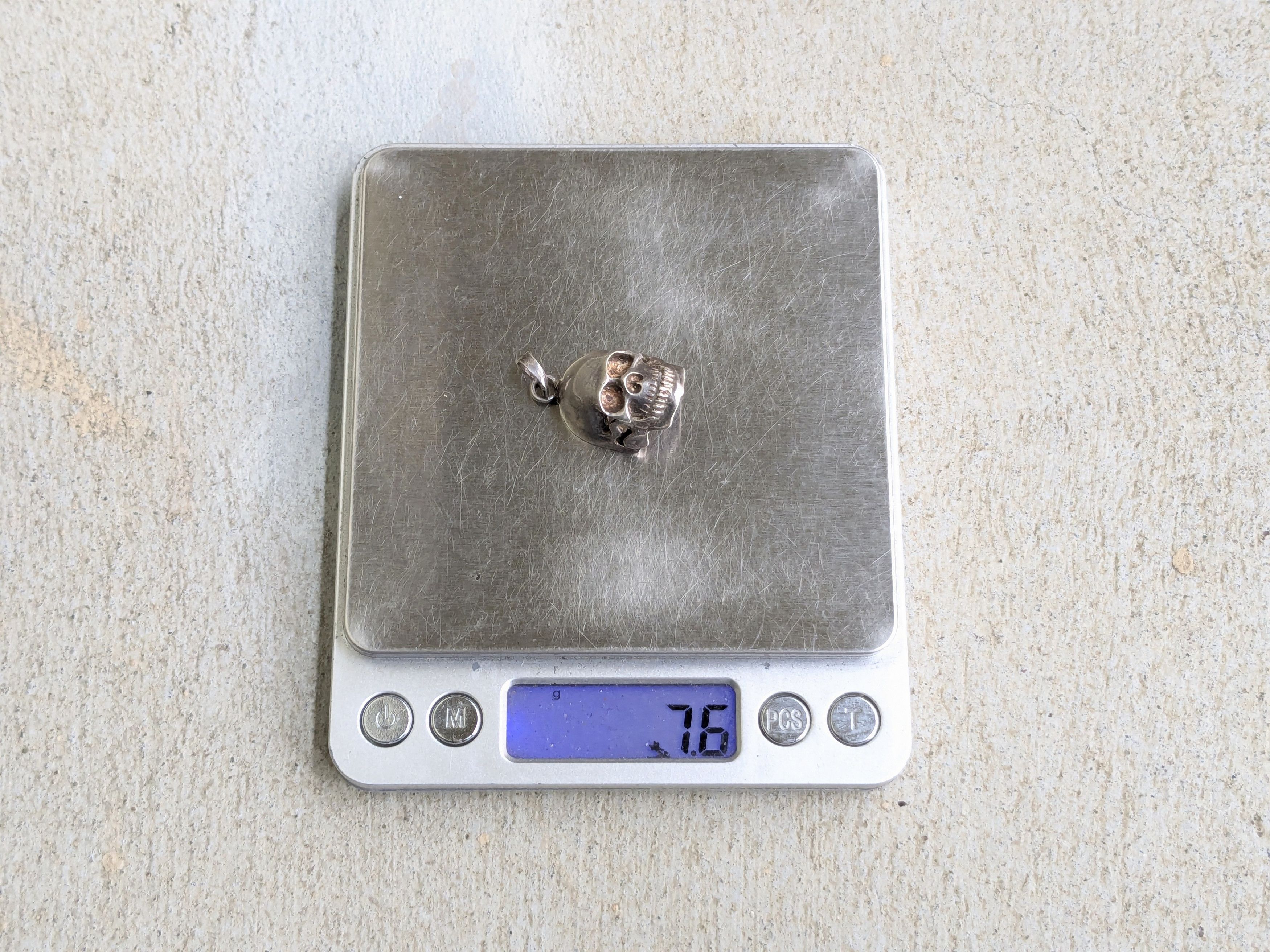 Other Vintage Sterling Silver Pendant Skull Skeleton Punk Size ONE SIZE - 8 Thumbnail
