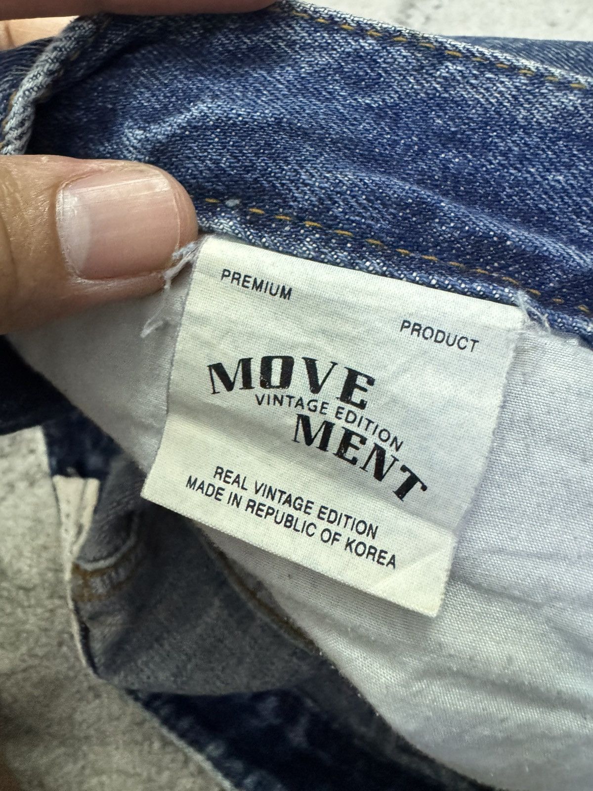 Vintage MOVEMENT MADE IN KOREA DISTRESSED JEANS Size 32" / US 10 / IT 46 - 10 Thumbnail