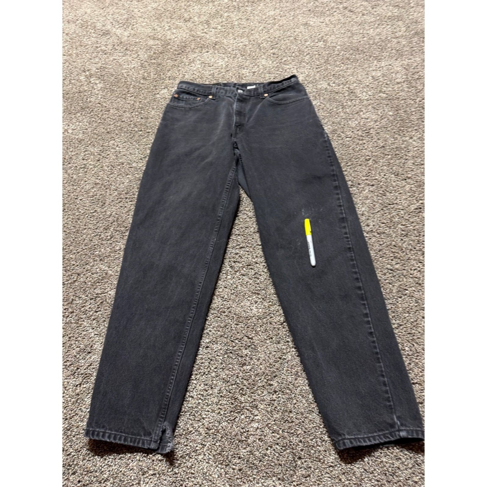 Levi's VINTAGE Levi's 560 Jeans Men 33X34 Black Denim 5-Pocket Tapered Levi's 500 Series Modern Fit Size US 33 - 5 Thumbnail