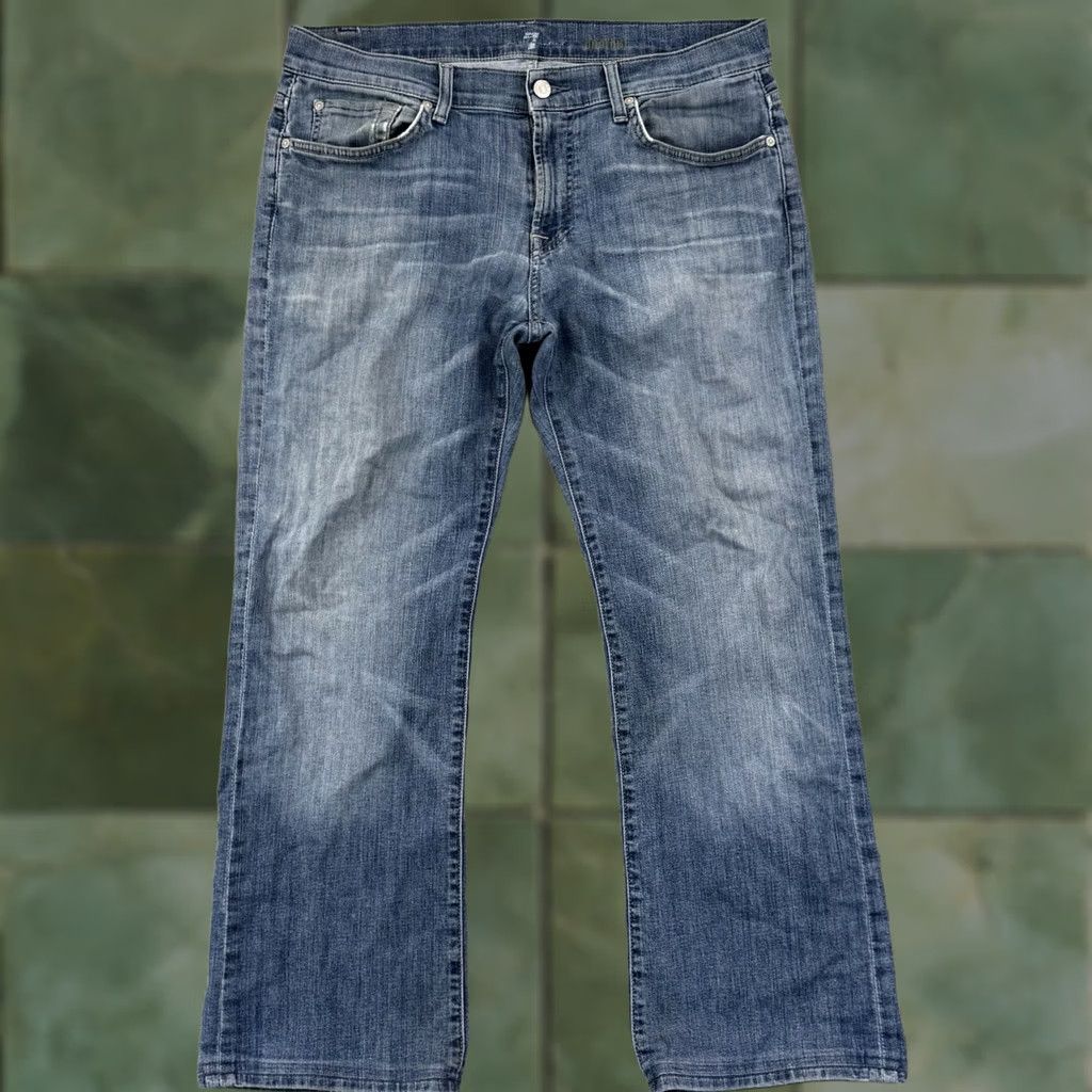7 For All Mankind 7 For All Mankind Jeans Bootcut Mens 34x31 Blue Denim Stretch 5-Pocket City USA Size US 34 / EU 50 - 1 Thumbnail