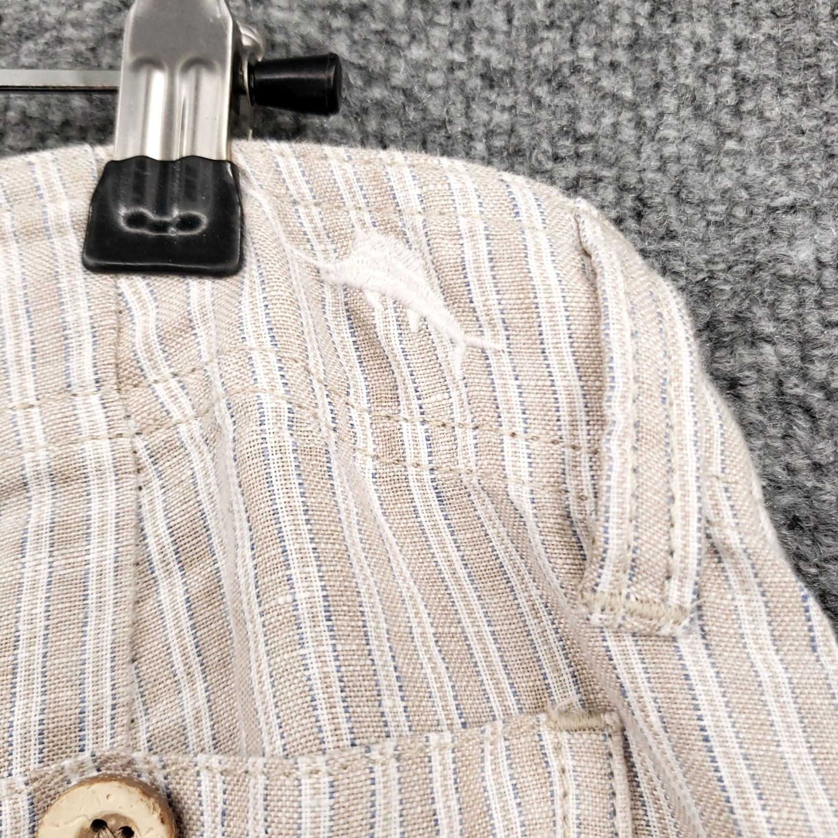 Tommy Bahama Tommy Bahama Pants Women Beige Capri Striped Flat Front Linen Mid Rise Pocket Size 28" / US 6 / IT 42 - 6 Thumbnail