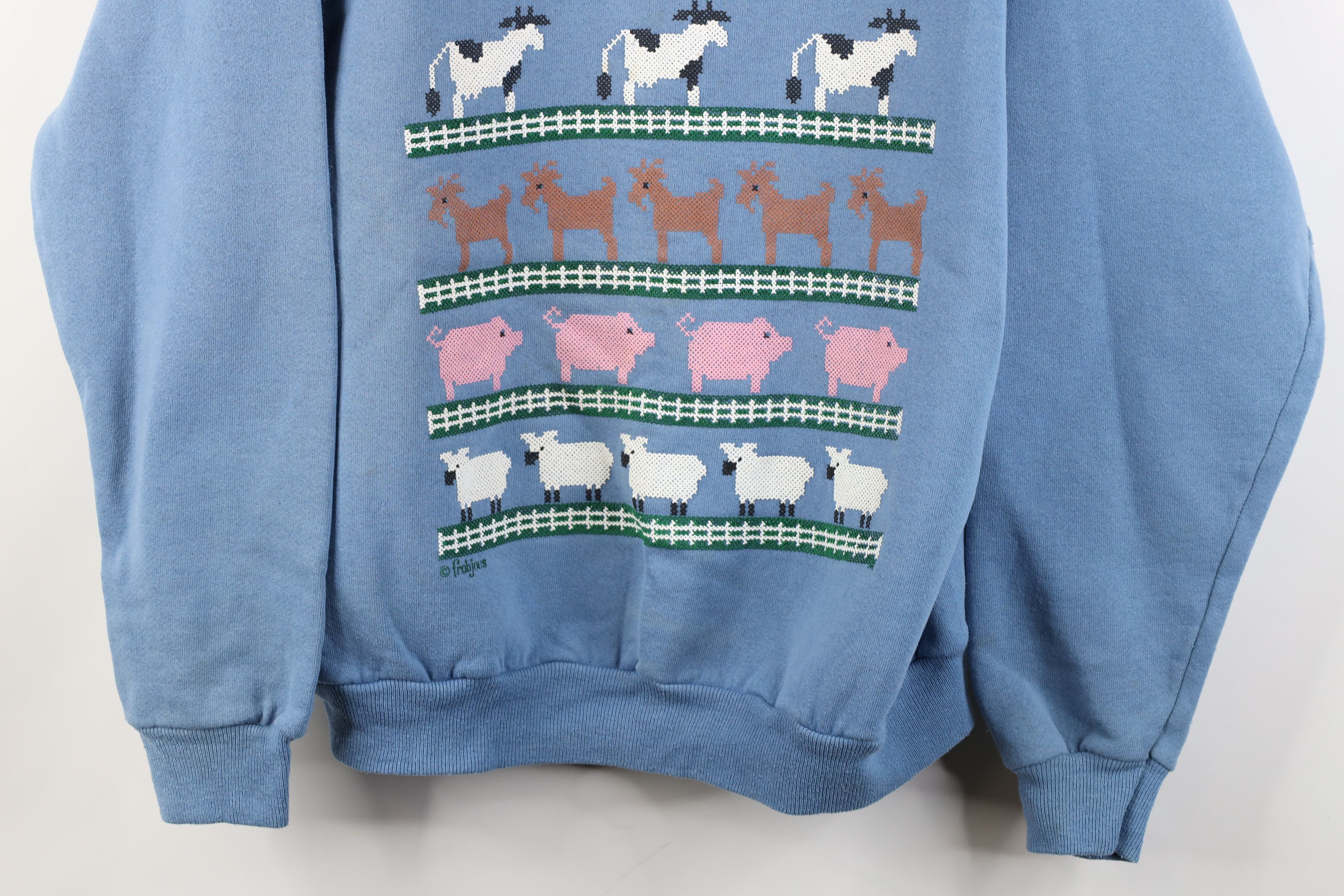Vintage Vintage 90s Streetwear Country Farmhouse Animals Sweatshirt Size L / US 10 / IT 46 - 3 Thumbnail