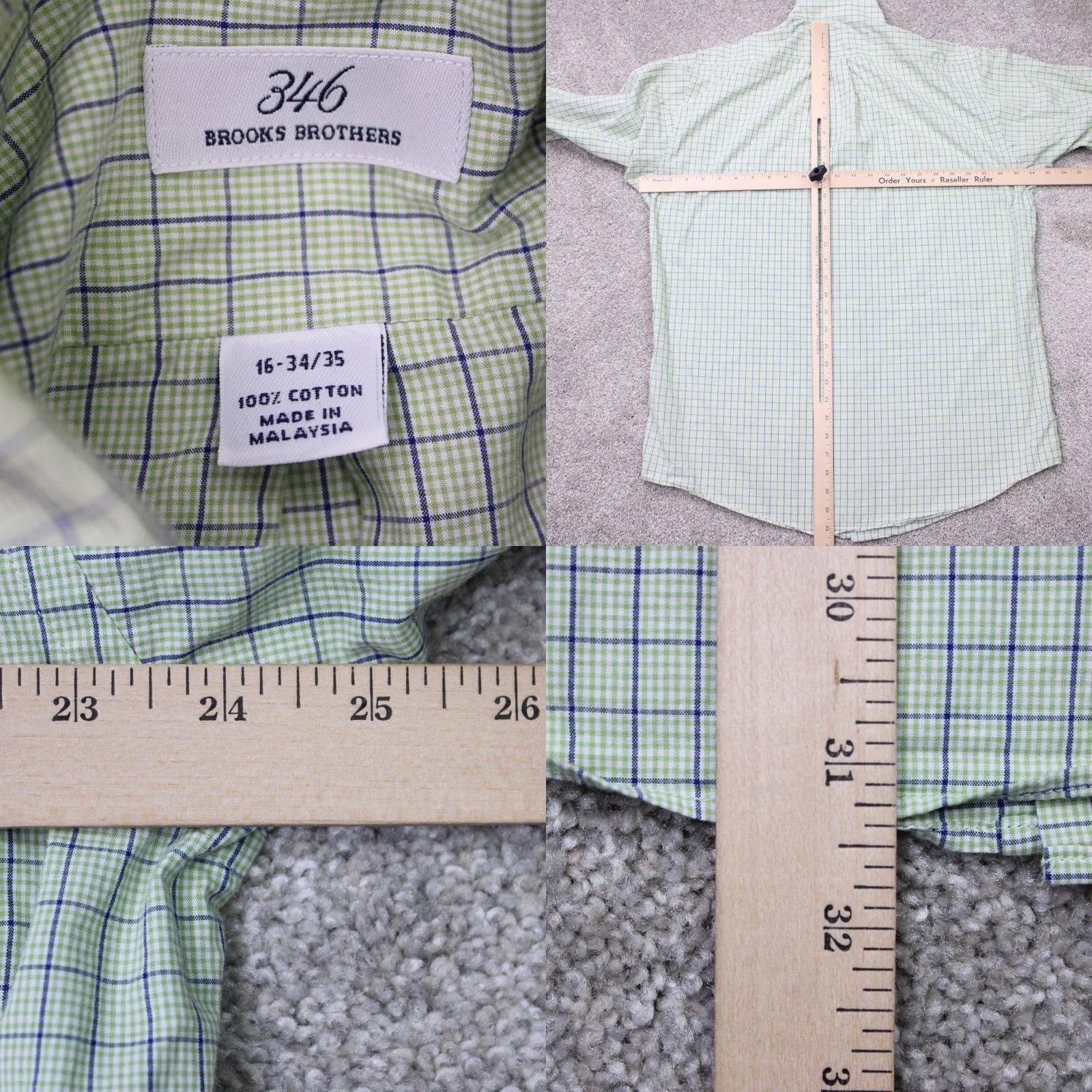 Brooks Brothers Brooks Brothers 346 Shirt Mens 16, 34/35 Green 100% Cotton Long Sleeve Button Down Collar, Regular Fit, Plaid, Dress Shirt, Club, Preppy Mens Shirt Size US L / EU 52-54 / 3 - 8 Thumbnail