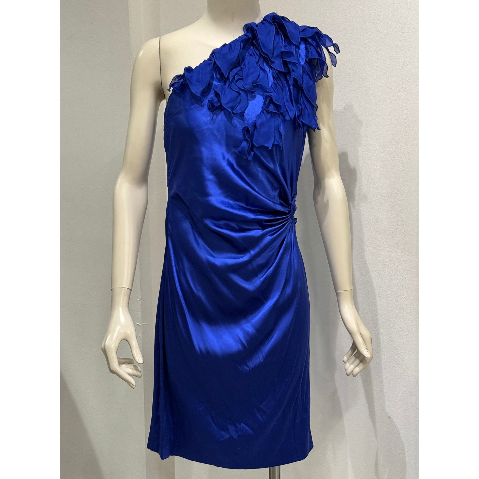 Roberto Cavalli Roberto Cavalli floral draped mini dress Size L / US 10 / IT 46 - 1 Thumbnail