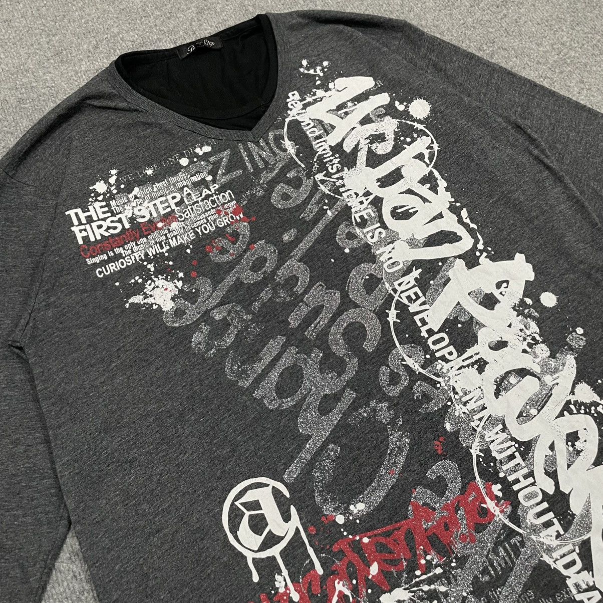 20471120 Poem Time Step Double Layer Long Sleeve Tee Vkei Punk Style Size US XXL / EU 58 / 5 - 3 Thumbnail