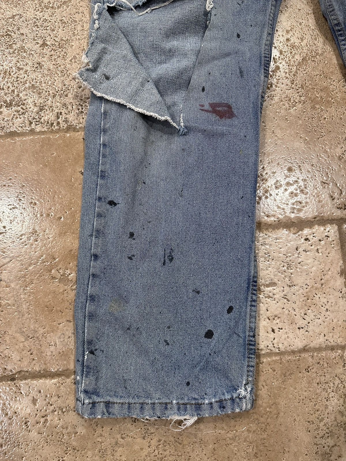 Architect × Vintage Vintage Architect Distressed Thrashed Paint Denim Blue Jeans Size US 36 / EU 52 - 2 Thumbnail