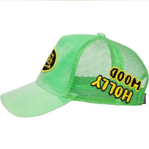 Designer × Von Dutch NWT VON DUTCH VELVET LIME HOLLYWOOD TRUCKER HAT Size ONE SIZE - 2 Thumbnail
