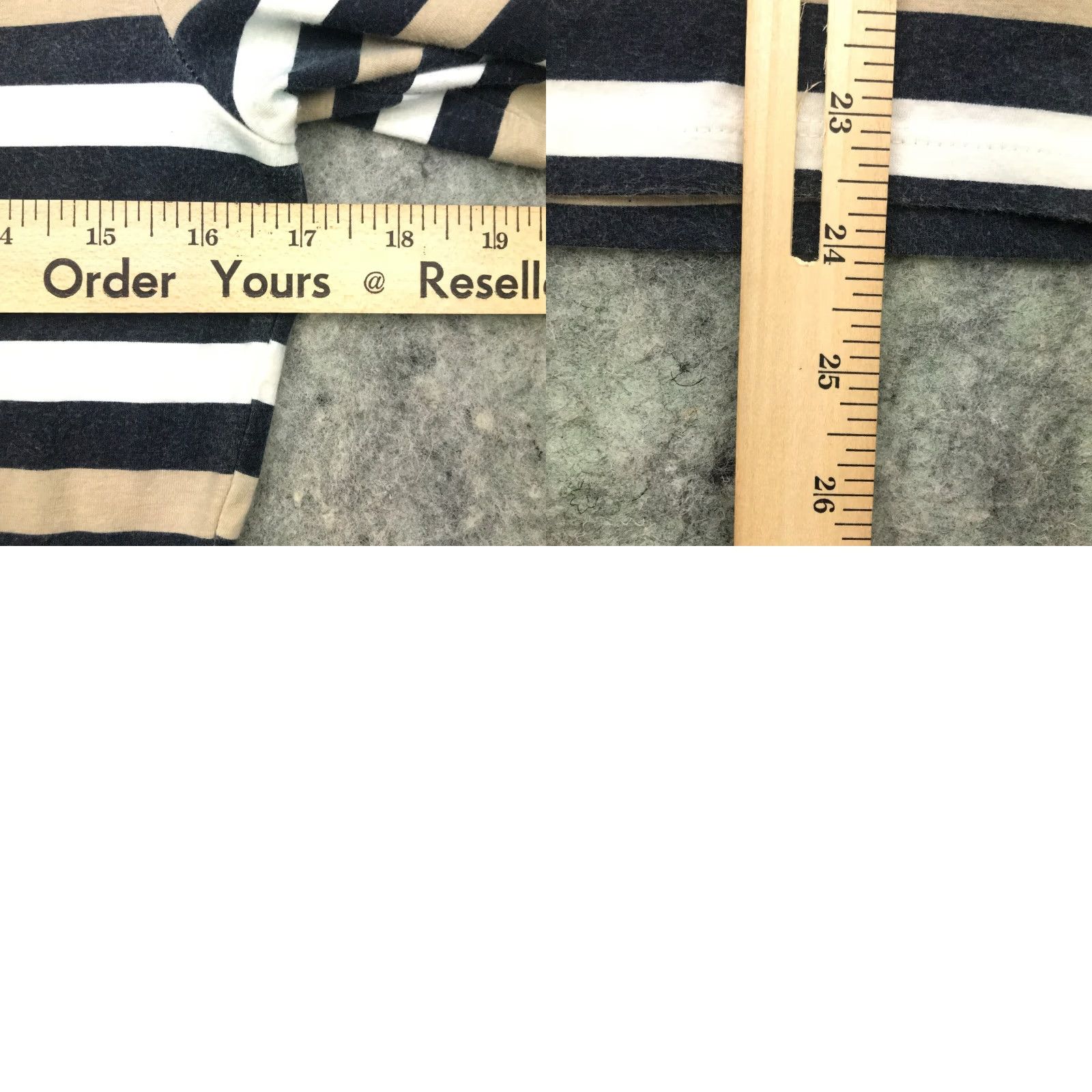 Ann Taylor Ann Taylor Shirt Blouse Womens XS Gray Tan Striped Short Sleeve Round Neck Casual Size XS / US 0-2 / IT 36-38 - 8 Thumbnail