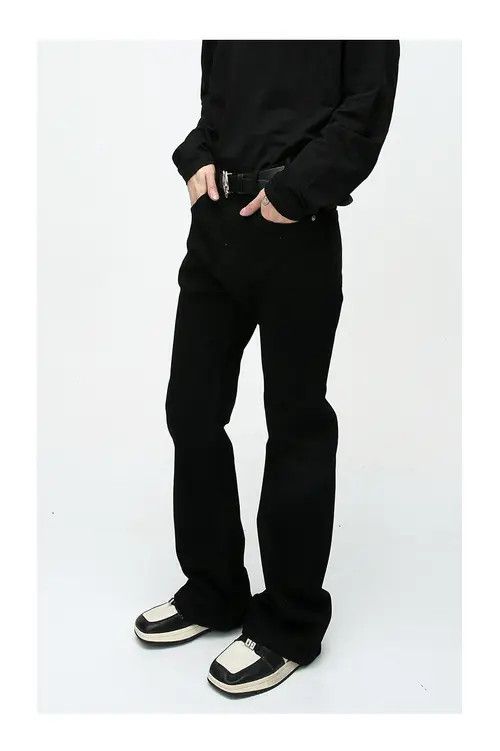 Anime × Japanese Brand × Jean Simple black slim-fit stretch bootcut jeans Size US 32 / EU 48 - 2 Thumbnail