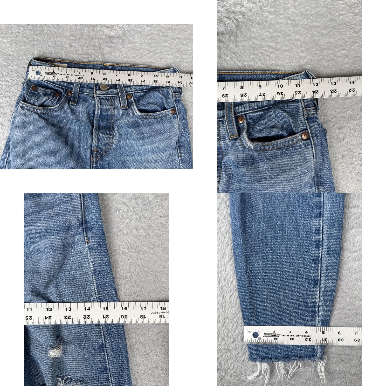 Levi's Levis Jeans Womens 23x26 Blue Denim Premium Wedgie Distressed Mid Rise Big E Size 40" / US 18 - 9 Thumbnail