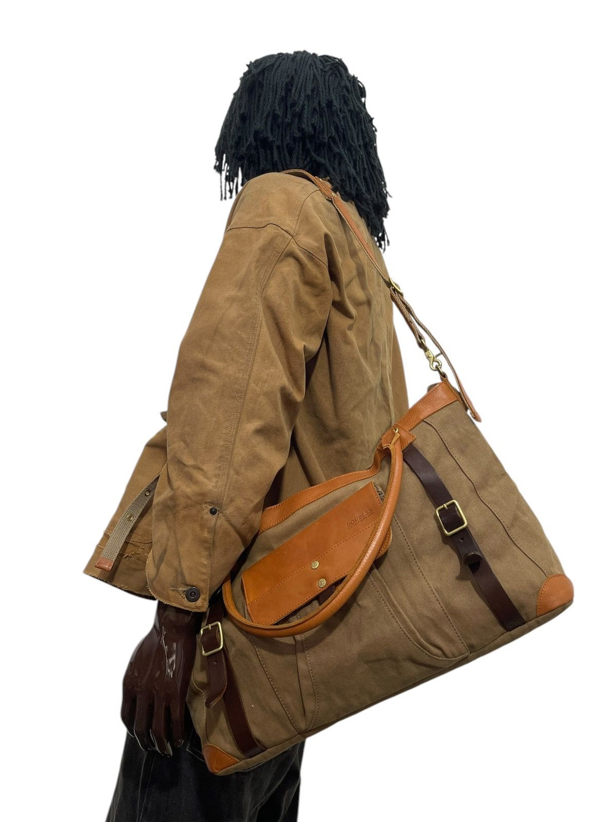 Genuine Leather Leather Cotton Doubles Duffle Bag 1🟩7 Size ONE SIZE - 1 Thumbnail