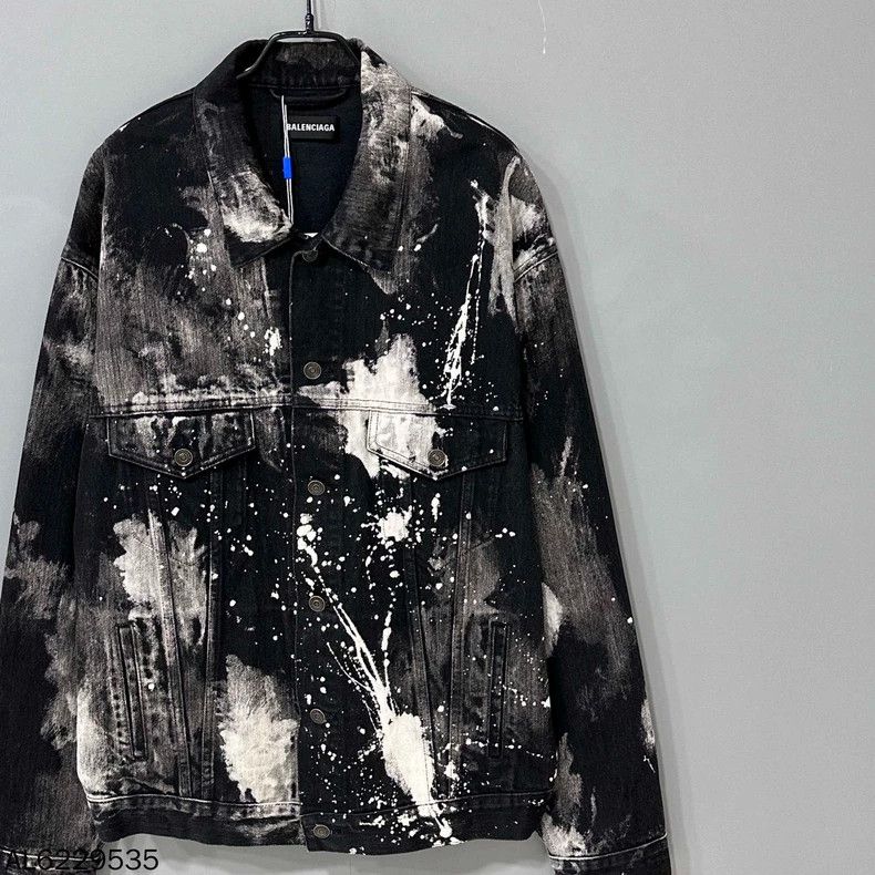 Balenciaga Balenciaga Ink-splashing denim jacket 2501-Nextarrow Size US M / EU 48-50 / 2 - 3 Thumbnail