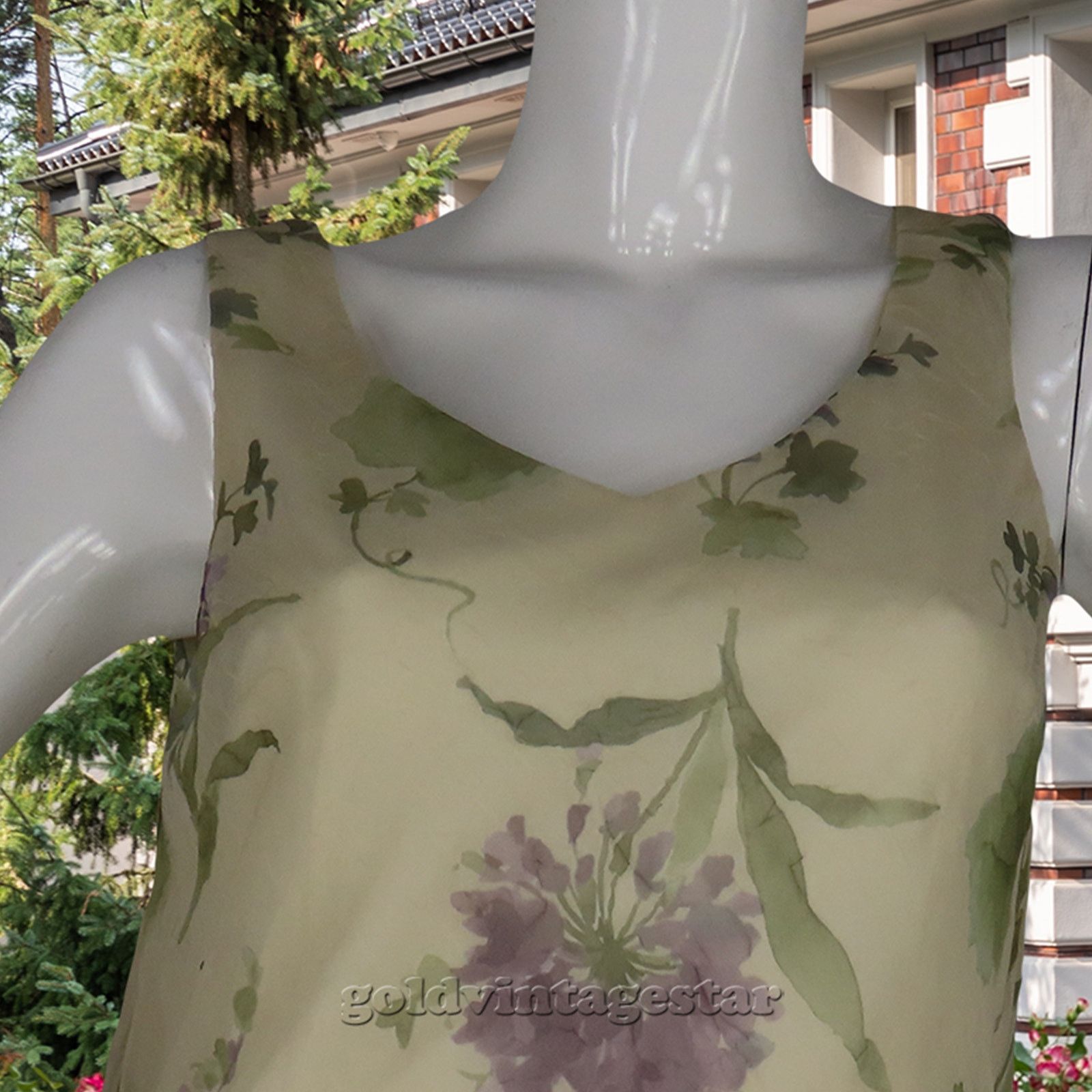 Vintage Ursula of Switzerland Chiffon Flower Print Formal Dress USA Size M / US 6-8 / IT 42-44 - 8 Thumbnail