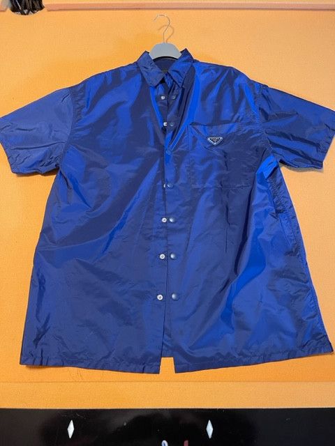 image of Prada Re-Nylon Blue Short Sleeve Men's Shirt (Size 2XL)