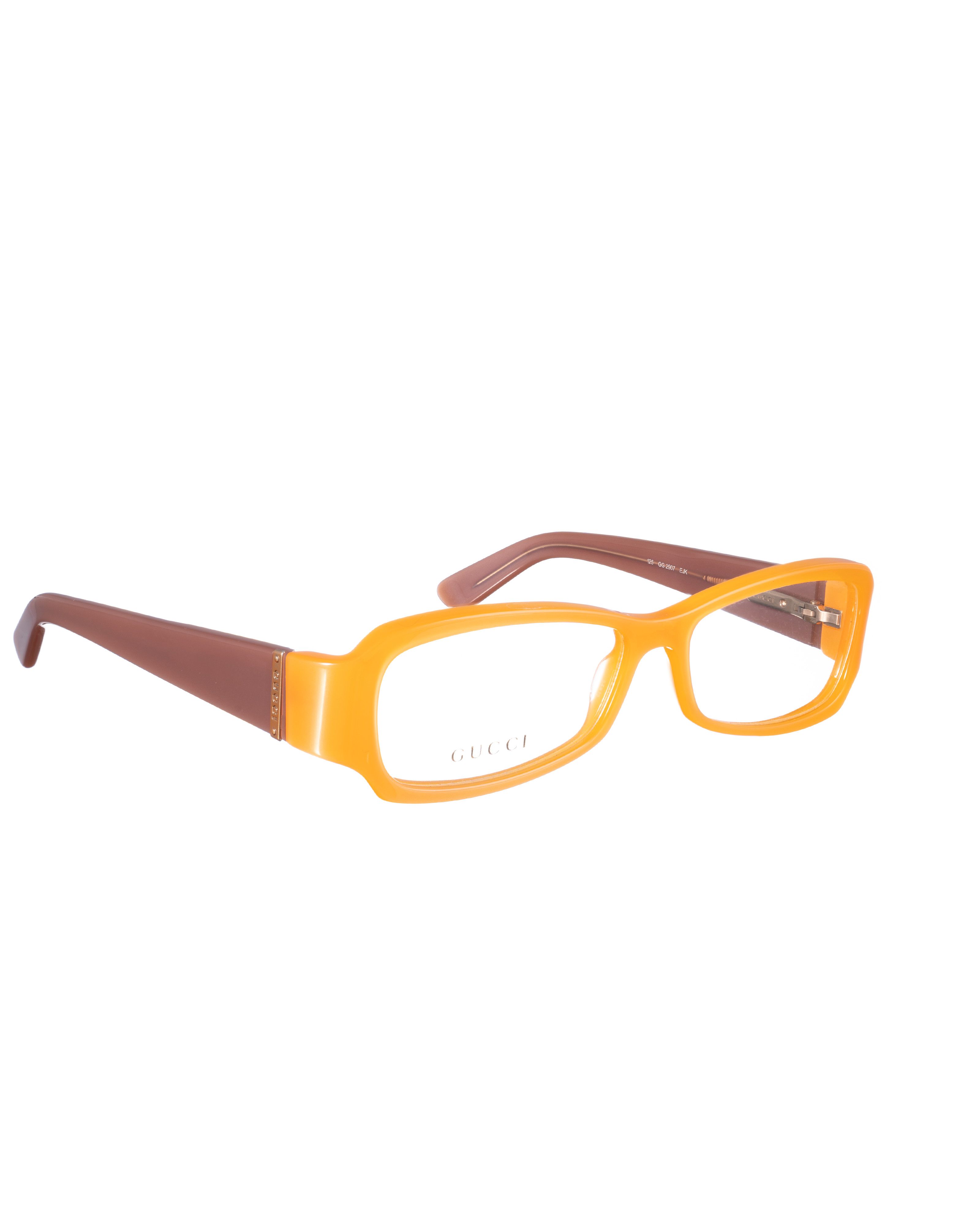 Gucci Gucci 00s Orange and Caramel Plastic Glasses Size ONE SIZE - 2 Thumbnail