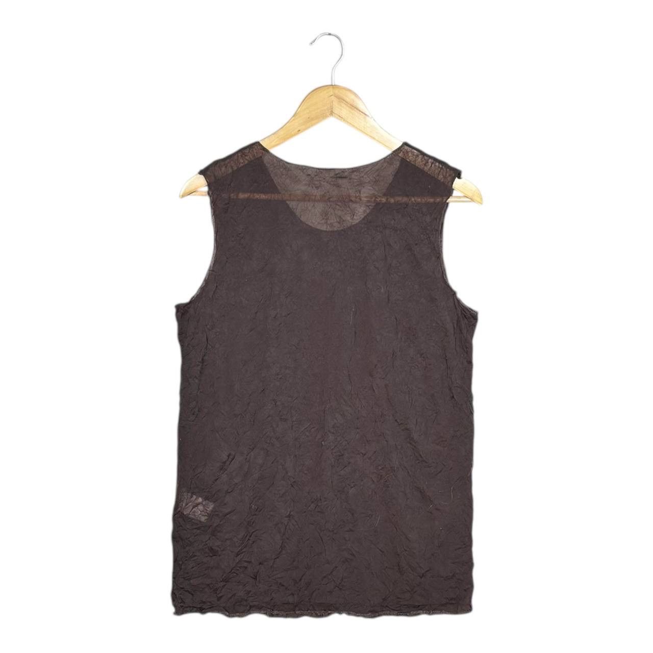Issey Miyake VINTAGE ISSEY MIYAKE MESH CRINKLE TANK TOP M BROWN Y2K Size M / US 6-8 / IT 42-44 - 2 Thumbnail