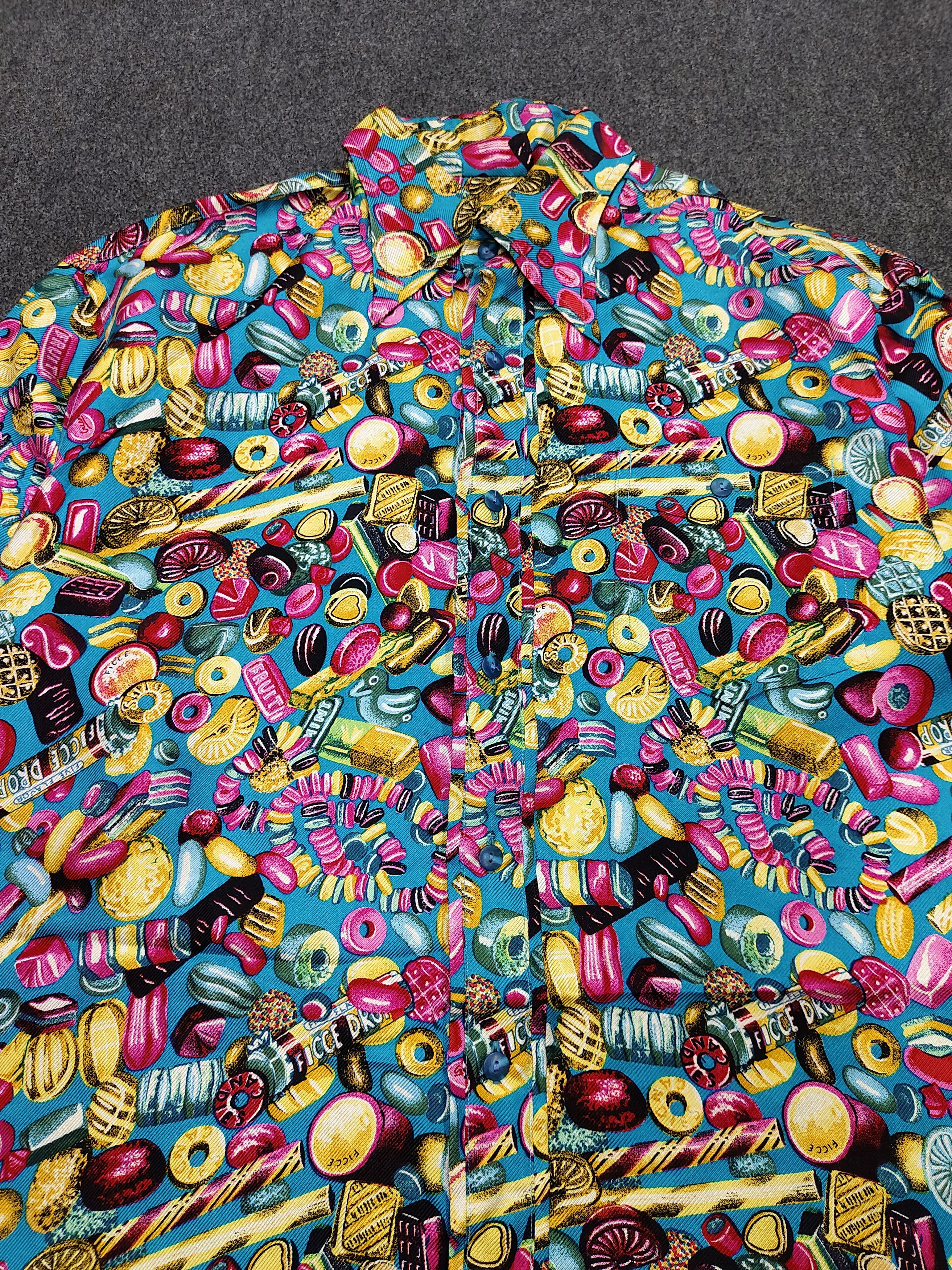Yoshiyuki Konishi 🇯🇵 Vtg Ficce By Yoshiyuki Konishi Candy Graphic Silk Shirt Size US L / EU 52-54 / 3 - 2 Thumbnail