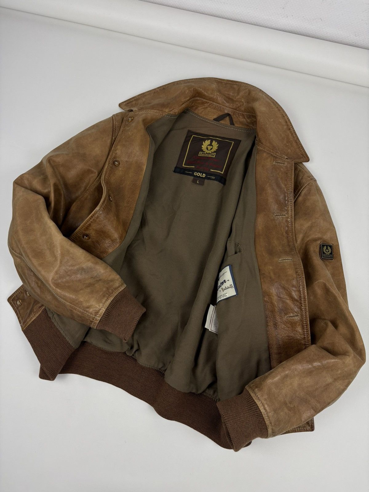 Belstaff Rare "The Aviator" A1 Leather Gold Label Biker Prince Archive Special Edition Bomber Racer Jacket Size US M / EU 48-50 / 2 - 7 Thumbnail