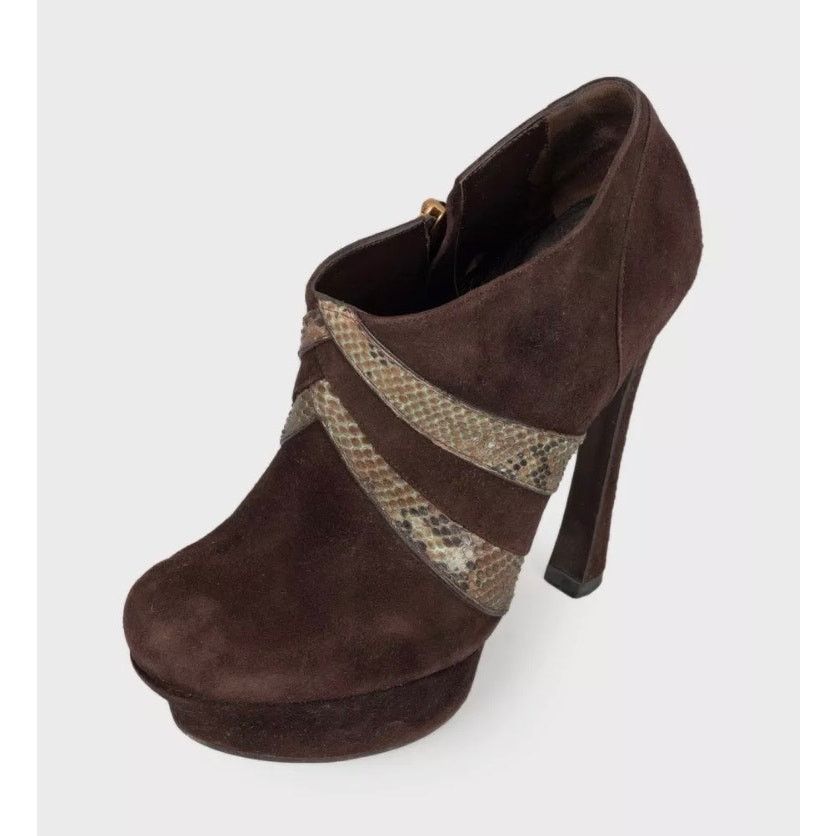 Yves Saint Laurent Saint Laurent Brown Suede Ankle Boots - Sz 38.5 Size US 7.5 / IT 37.5 - 3 Thumbnail