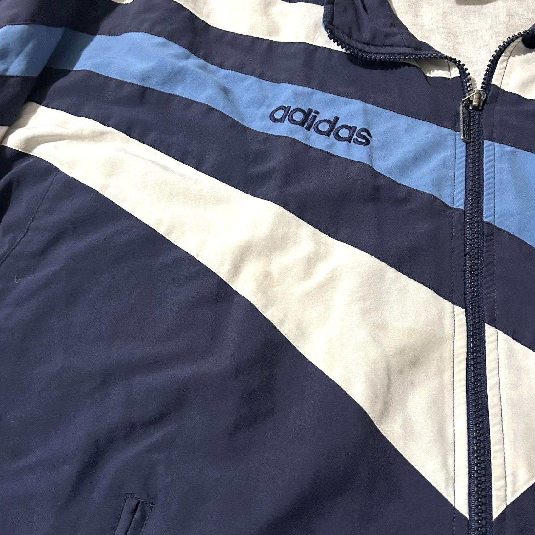 Adidas VINTAGE 90s Adidas Soccer Windbreaker Jacket XL Men Blue Size US XL / EU 56 / 4 - 4 Thumbnail