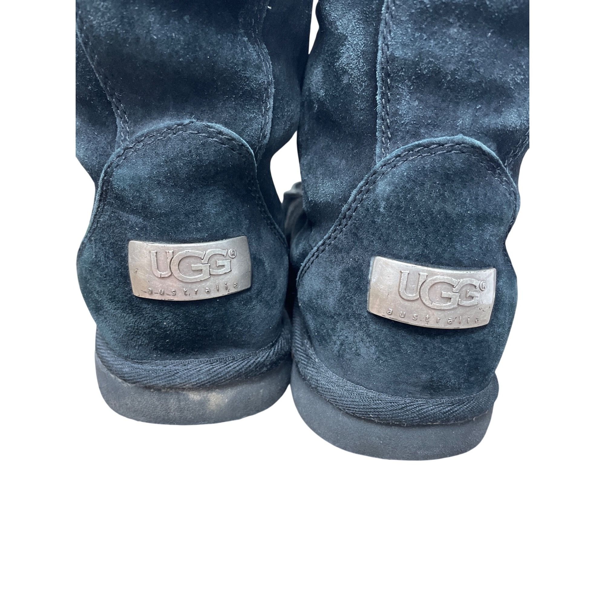 Other Ugg womans Black leather sheepskin lined Midcalf Winter Boot Size US 6 / IT 36 - 6 Thumbnail
