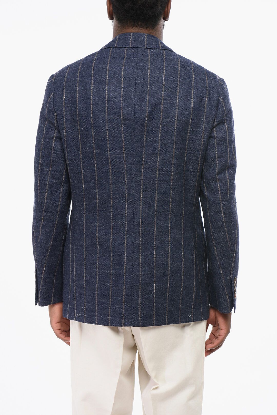 Brunello Cucinelli og1mm0725 Half-lined Linen Blend Blazer in Blue Size US M / EU 48-50 / 2 - 2 Thumbnail