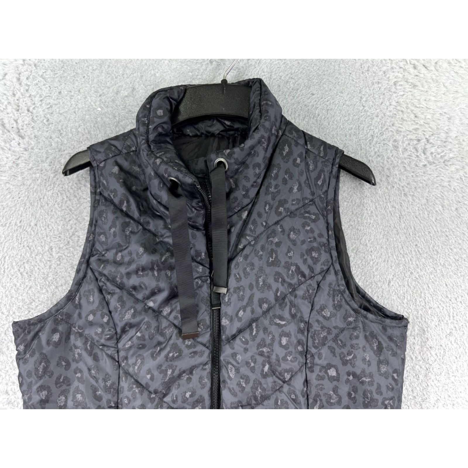 Vintage Maurices Vest Womens Small Gray Leopard Mock Neck Full Zip Pockets Polyester Size S / US 4 / IT 40 - 7 Thumbnail