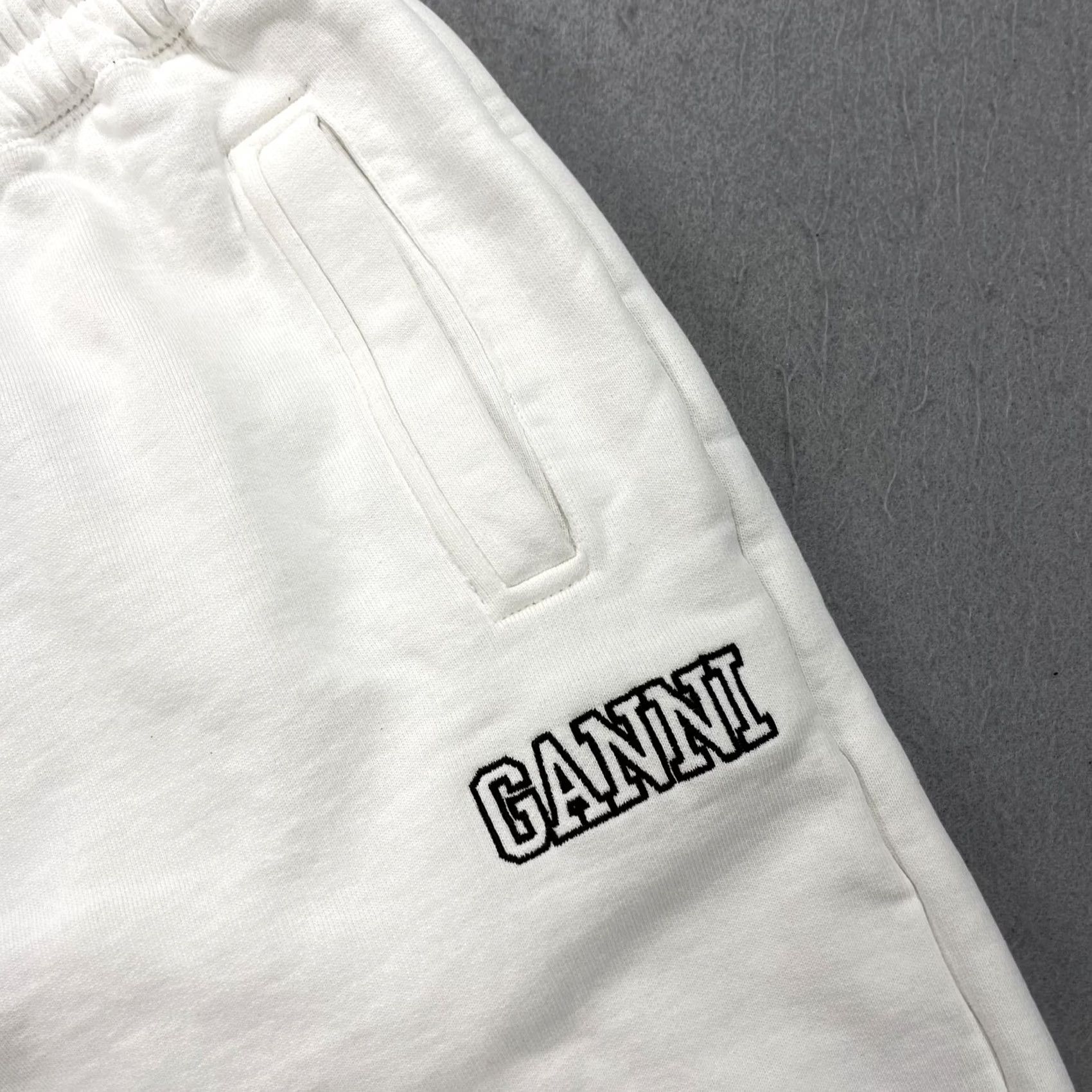 Ganni Ganni Pants Womens XL White Colorblock Fleece Sweatpants 5 Software 5 Winter Relaxed Pockets Drawstring Size 40" / US 18 - 5 Thumbnail
