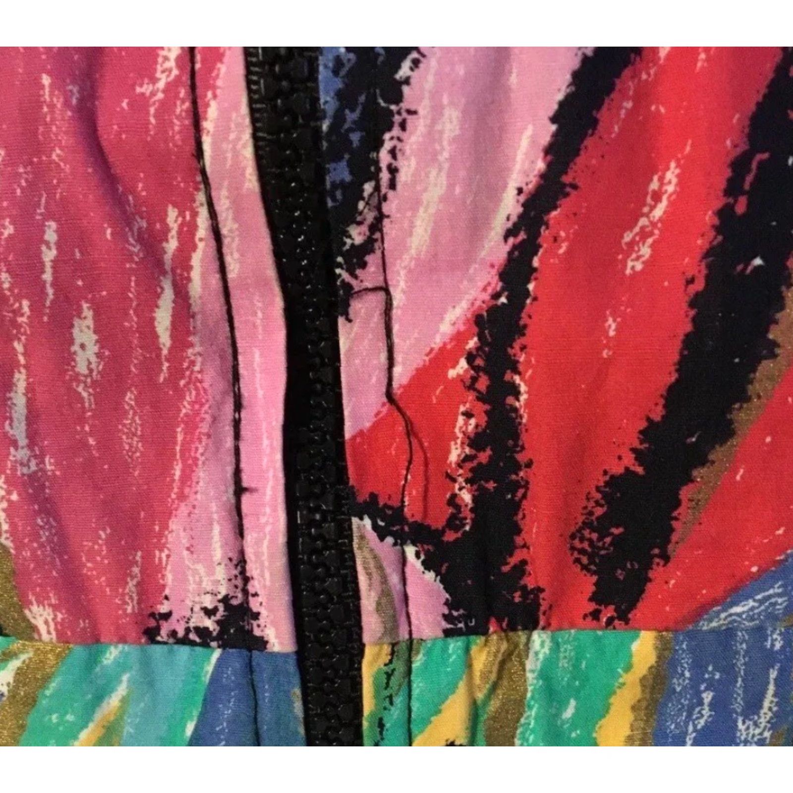 Vintage Vtg 80s Abstract Art AOP Jacket M Boxy Flower Vaporwave Surf Picasso Grunge 90s Size M / US 6-8 / IT 42-44 - 3 Thumbnail