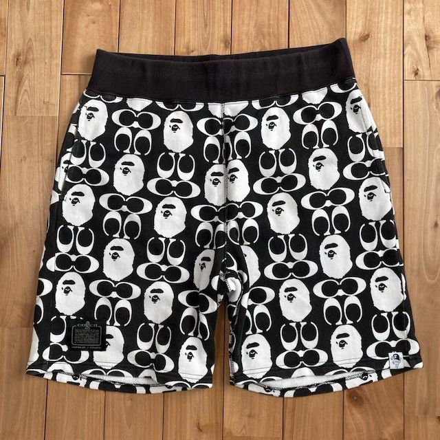 Bape × Coach BAPE × COACH Sweat Shorts a bathing ape ★size L Size US 34 / EU 50 - 1 Thumbnail
