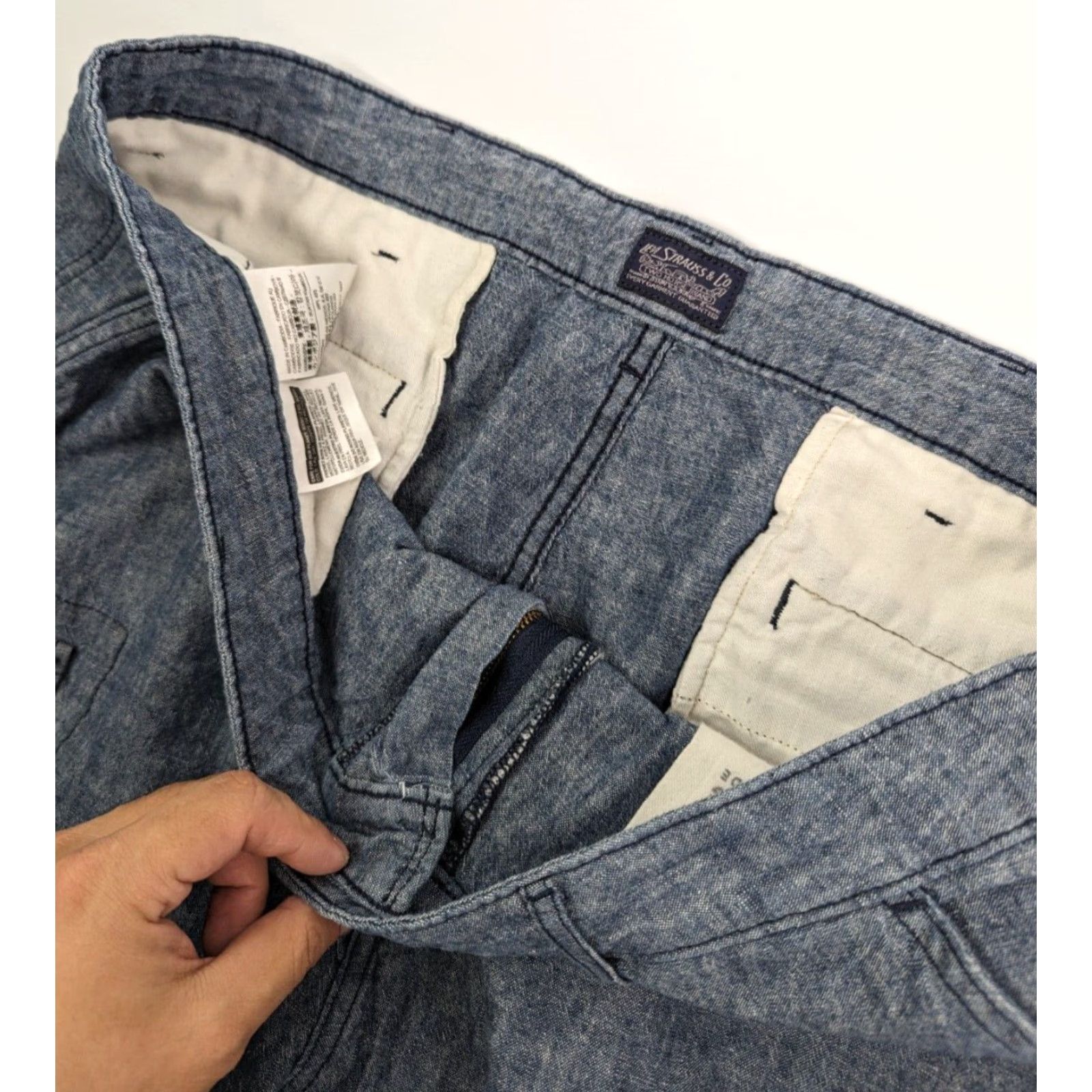 Levi's Levi's Outdoors Cargo Shorts Men's 40 Blue Cotton Linen Regular Pocket Logo Casual Pants Size US 40 / EU 56 - 6 Thumbnail