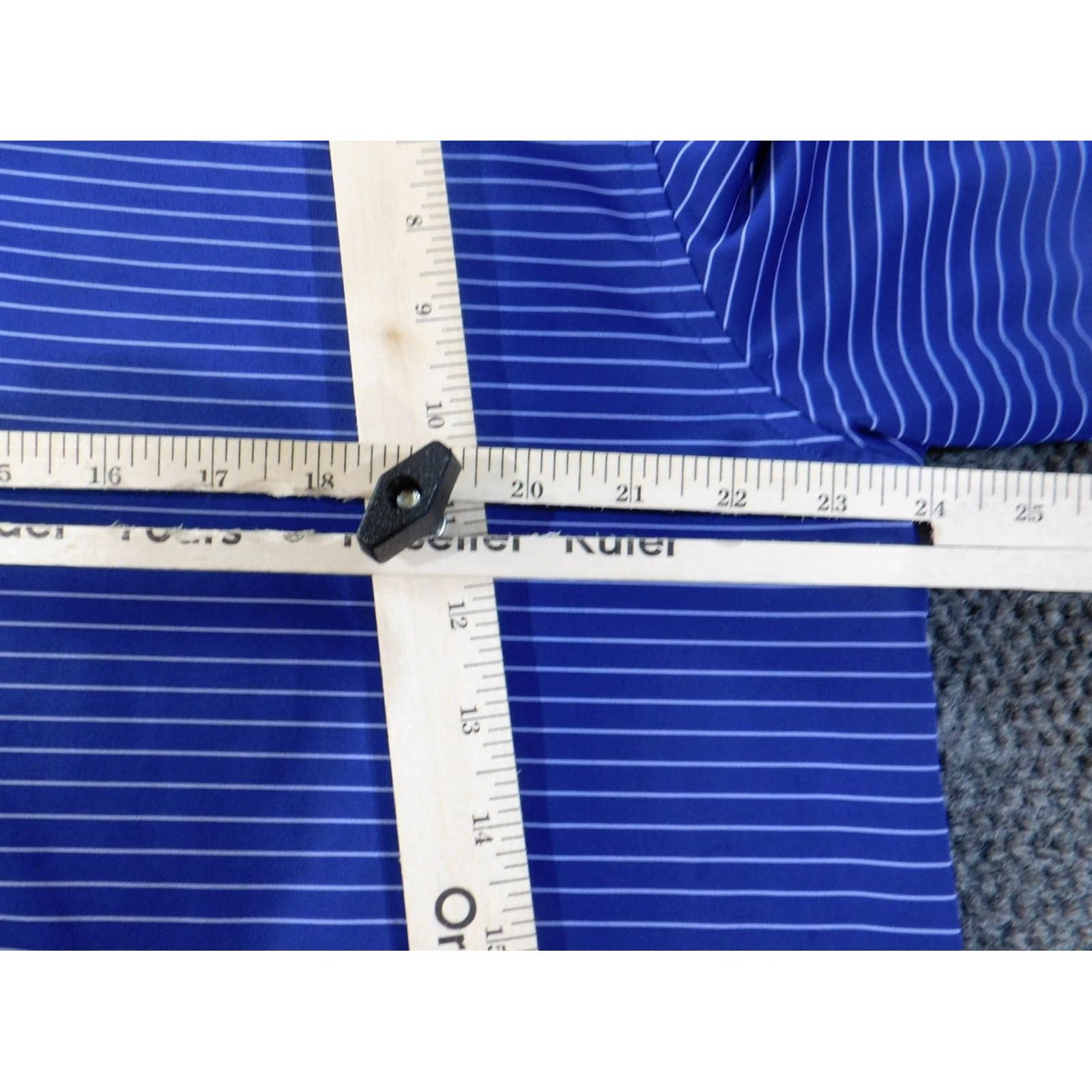 Vintage Donald Ross Polo Shirt Mens Blue Striped Short Sleeve Knit Sports Performance Golf Size US L / EU 52-54 / 3 - 7 Thumbnail