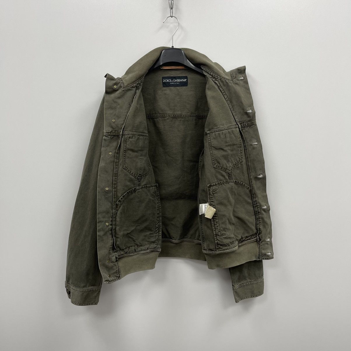 Dolce & Gabbana Dolce & Gabbana Distressed Cotton Faded Vintage Jacket Green Size US M / EU 48-50 / 2 - 6 Thumbnail